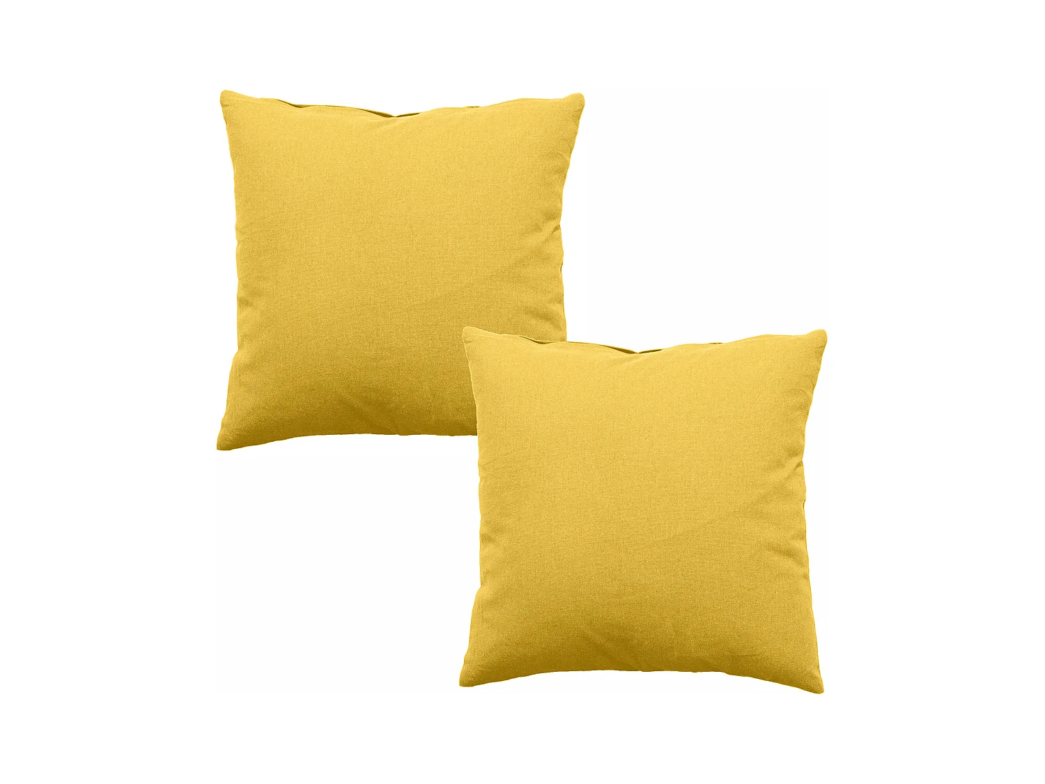Lot de 2 coussins déhoussables, carré 60x60cm, jaune, 100% coton, collection Panama