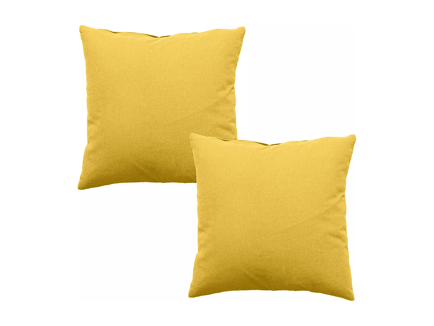 Lot de 2 coussins déhoussables, carré 60x60cm, jaune, 100% coton, collection Panama