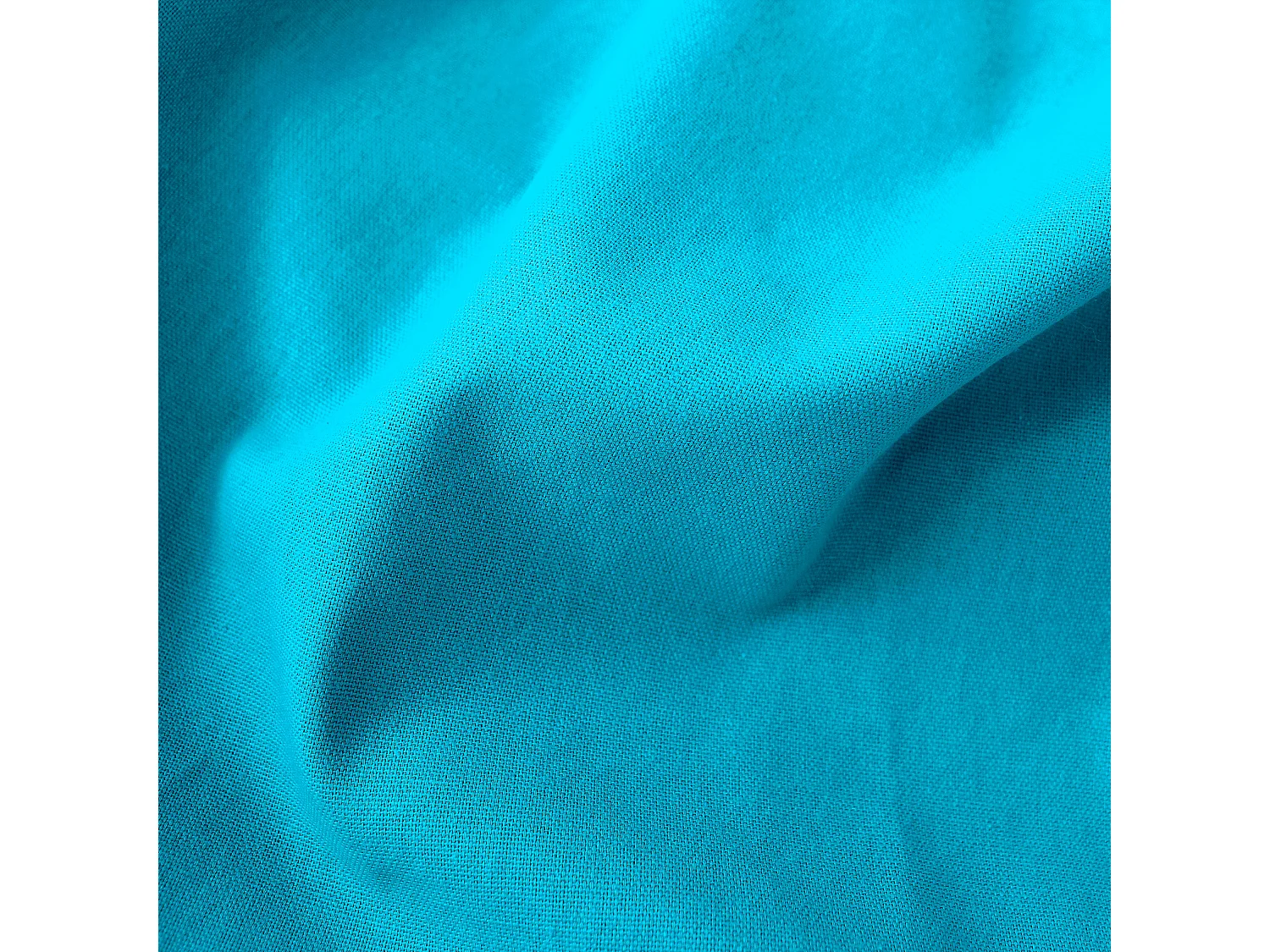 Lot de 2 coussins déhoussables, carré 60x60cm, turquoise, 100% coton, collection Panama