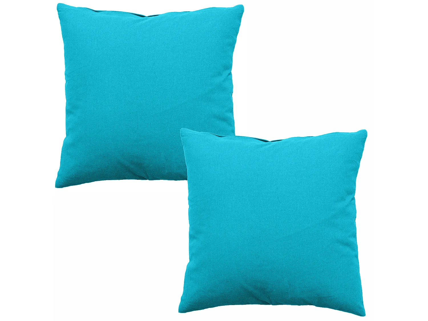 Lot de 2 Coussins déhoussables, carré 60x60cm, 100% coton, Collection Panama, CMADECO - Bleu