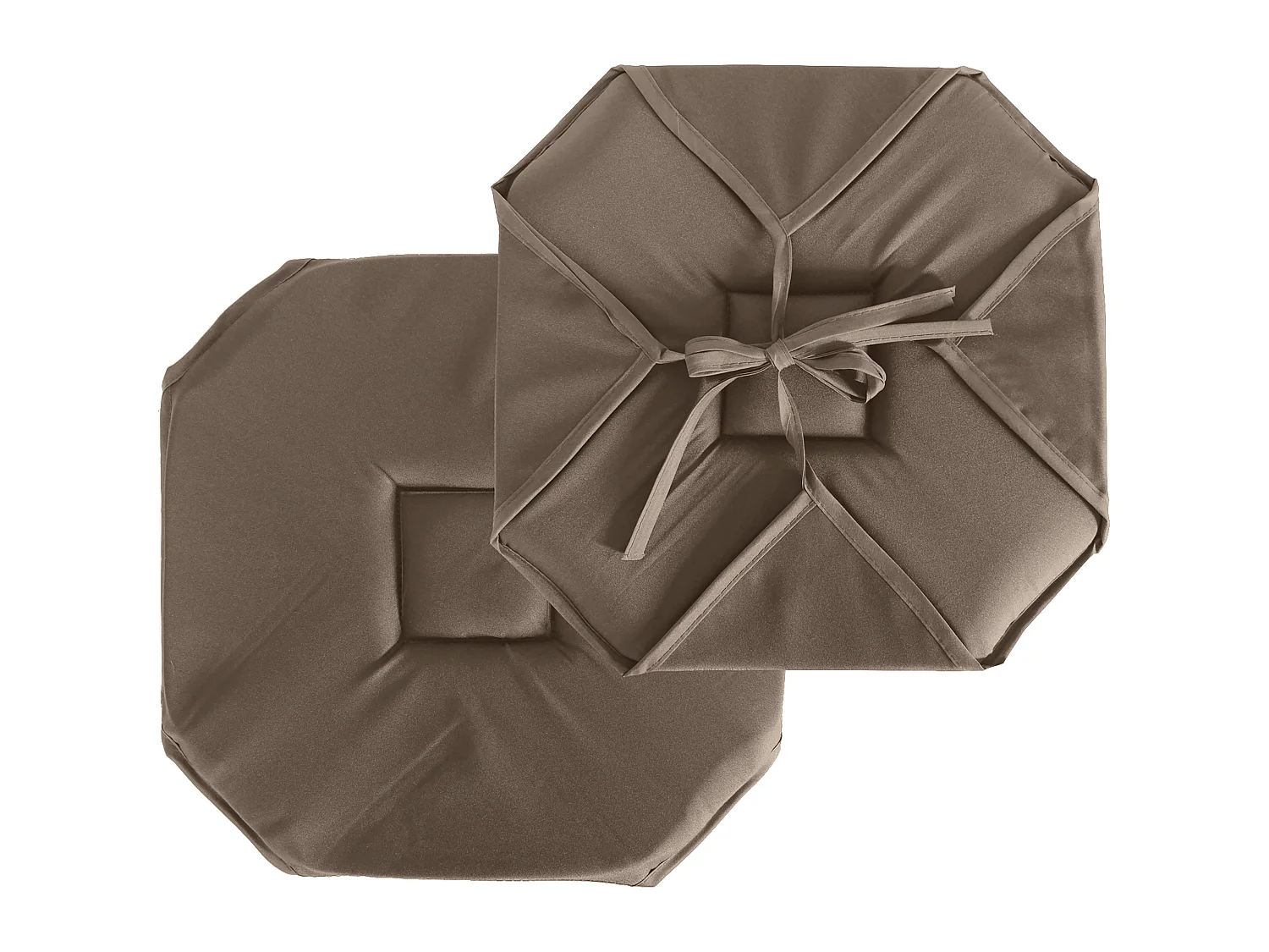 Set van 4 flapstoelkussens, 40x40 cm, nertsbruin, noesten, 100% oeko-tex gecertificeerd polyester, Basic collectie