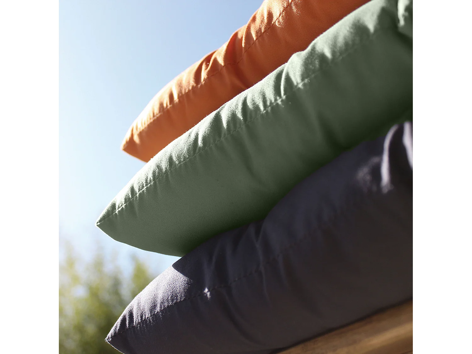 4 galettes de chaise, gris foncé, carré 36x36cm, tissu déperlant et anti-UV, collection Borneo