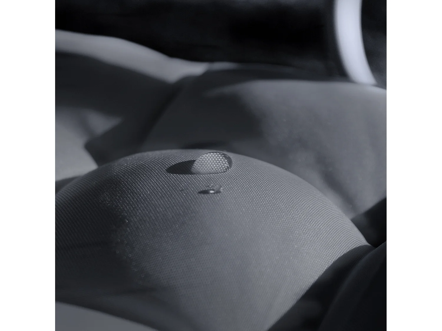 4 galettes de chaise, gris foncé, carré 36x36cm, tissu déperlant et anti-UV, collection Borneo