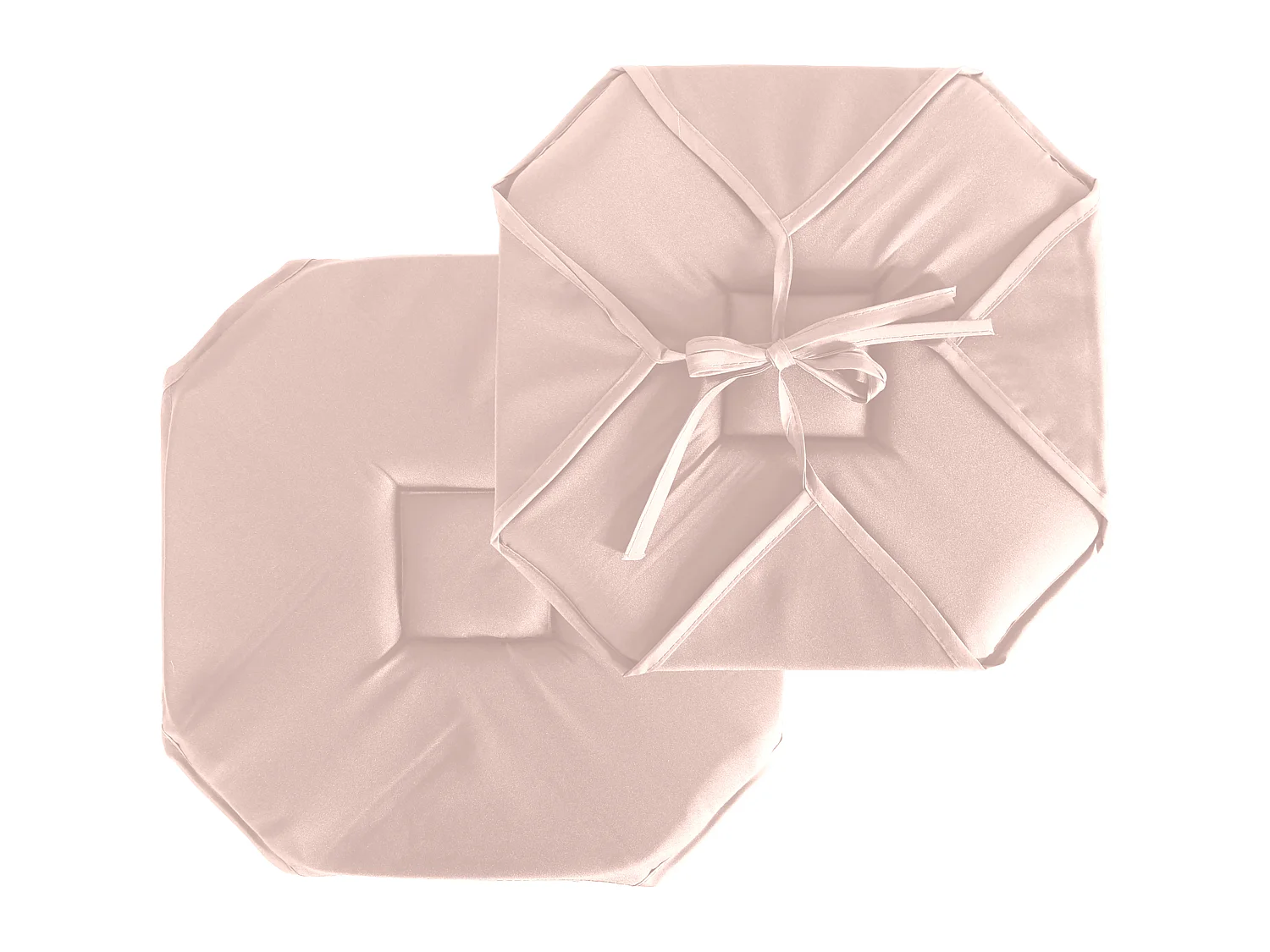 Set van 4 flap chair taarten, 40x40 cm, oudroze, met noesten, 100% oeko-tex gecertificeerd polyester, Basic collectie