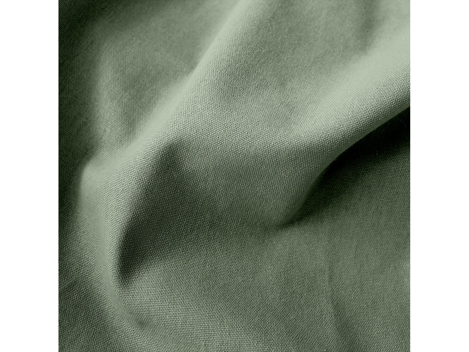 Lot de 6 galettes piquées, carré 38x38cm, vert argile, avec nouettes, 100% coton, collection Panama