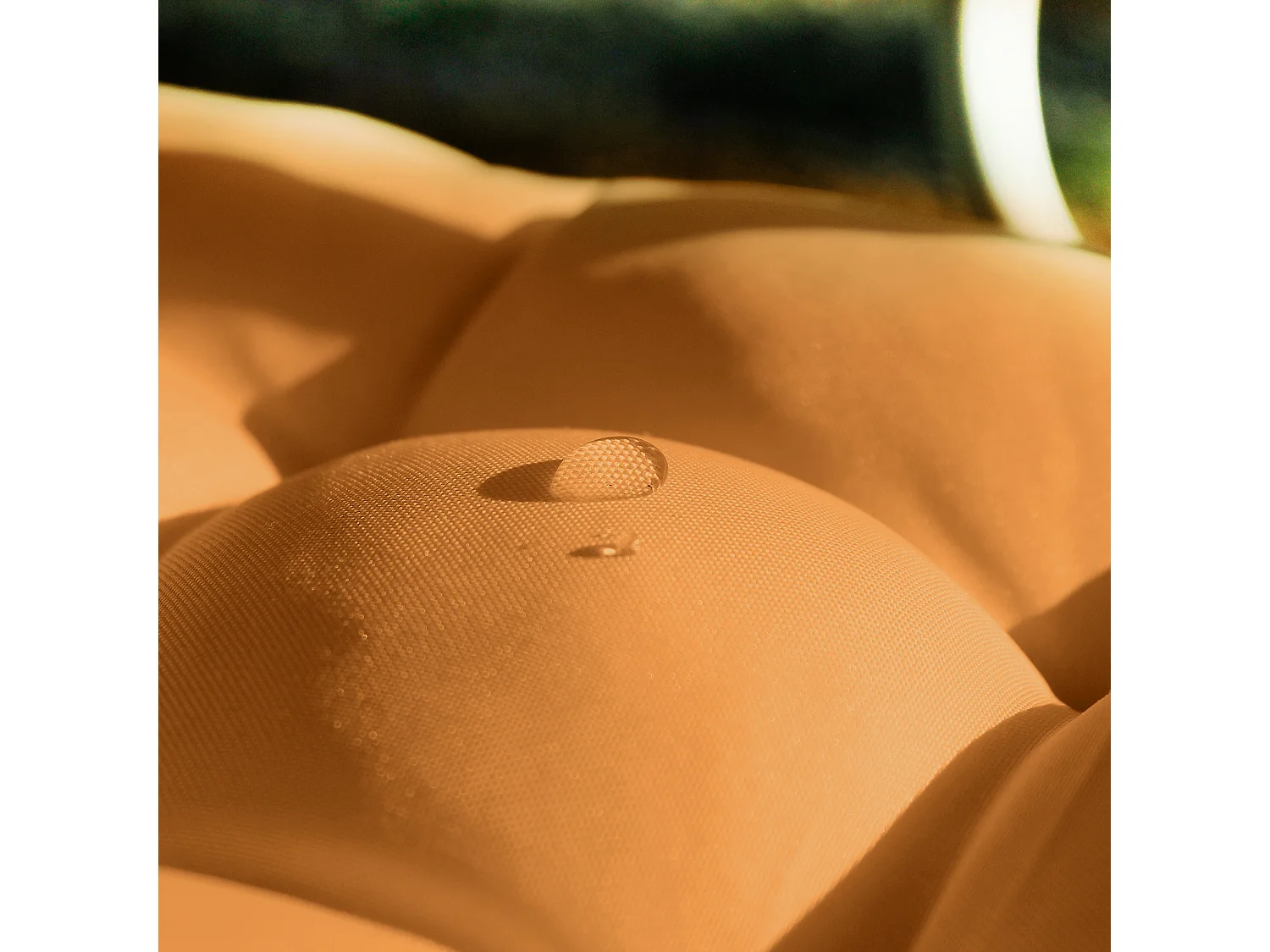 4 galettes de chaise, orange, carré 36x36cm, tissu déperlant et anti-UV, collection Borneo