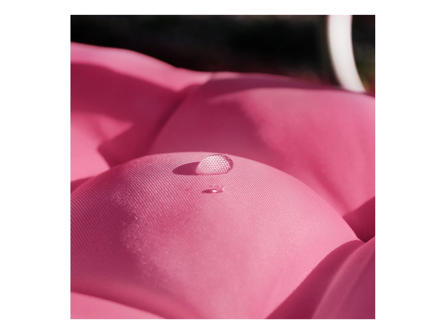 4 galettes de chaise, rose fuchsia, carré 36x36cm, tissu déperlant et anti-UV, collection Borneo