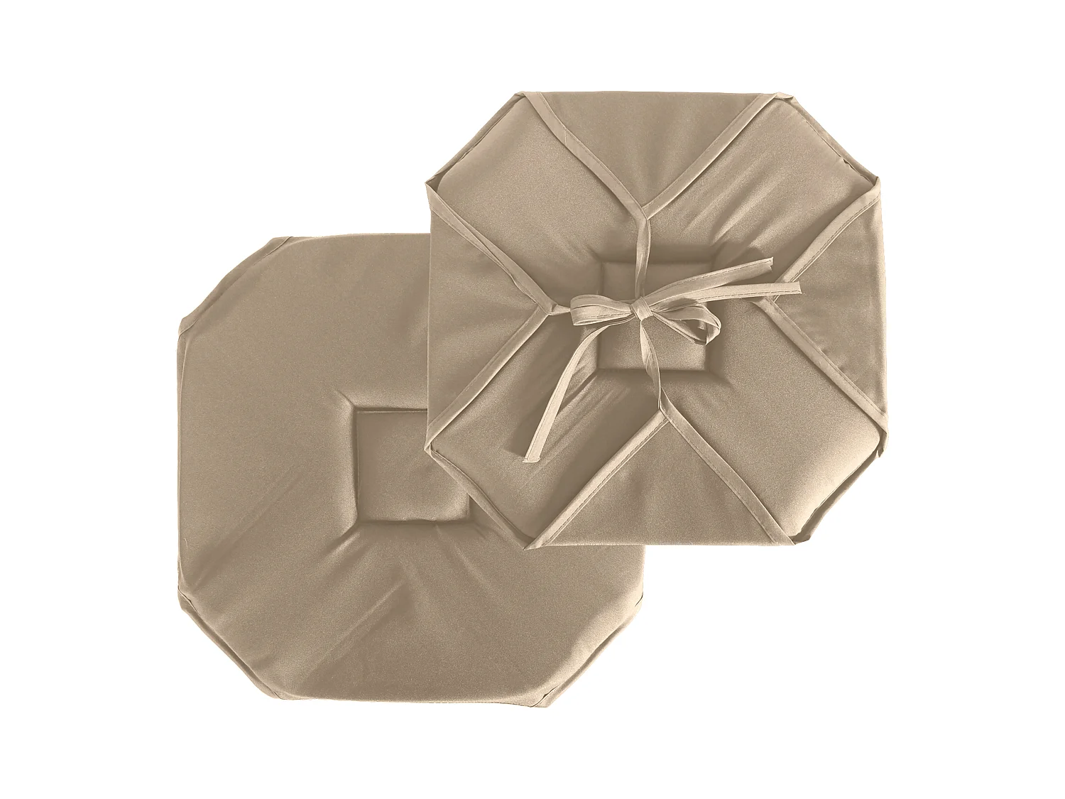 Set van 4 flap chair taarten, 40x40 cm, naturel beige, met noesten, 100% oeko-tex gecertificeerd polyester, Basic collectie