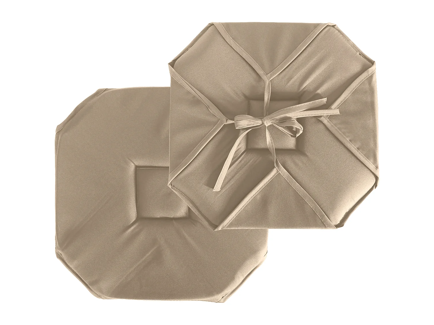 Set van 4 flap chair taarten, 40x40 cm, naturel beige, met noesten, 100% oeko-tex gecertificeerd polyester, Basic collectie
