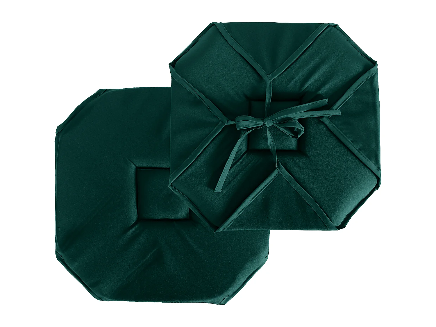 Set van 4 flapstoelkussens, 40x40 cm, donkergroen, noesten, 100% oeko-tex gecertificeerd polyester, Basic collectie