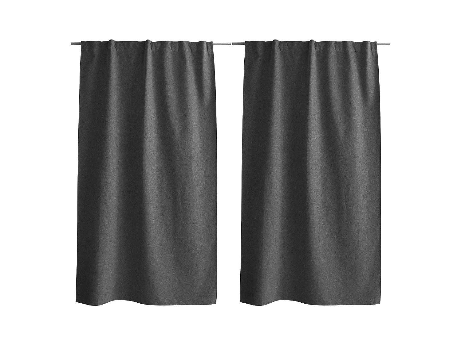 Lot de 2 Rideaux, 100% Occultant, 140x240cm, Gris Foncé, Pattes Cachées, Collection Eclipse