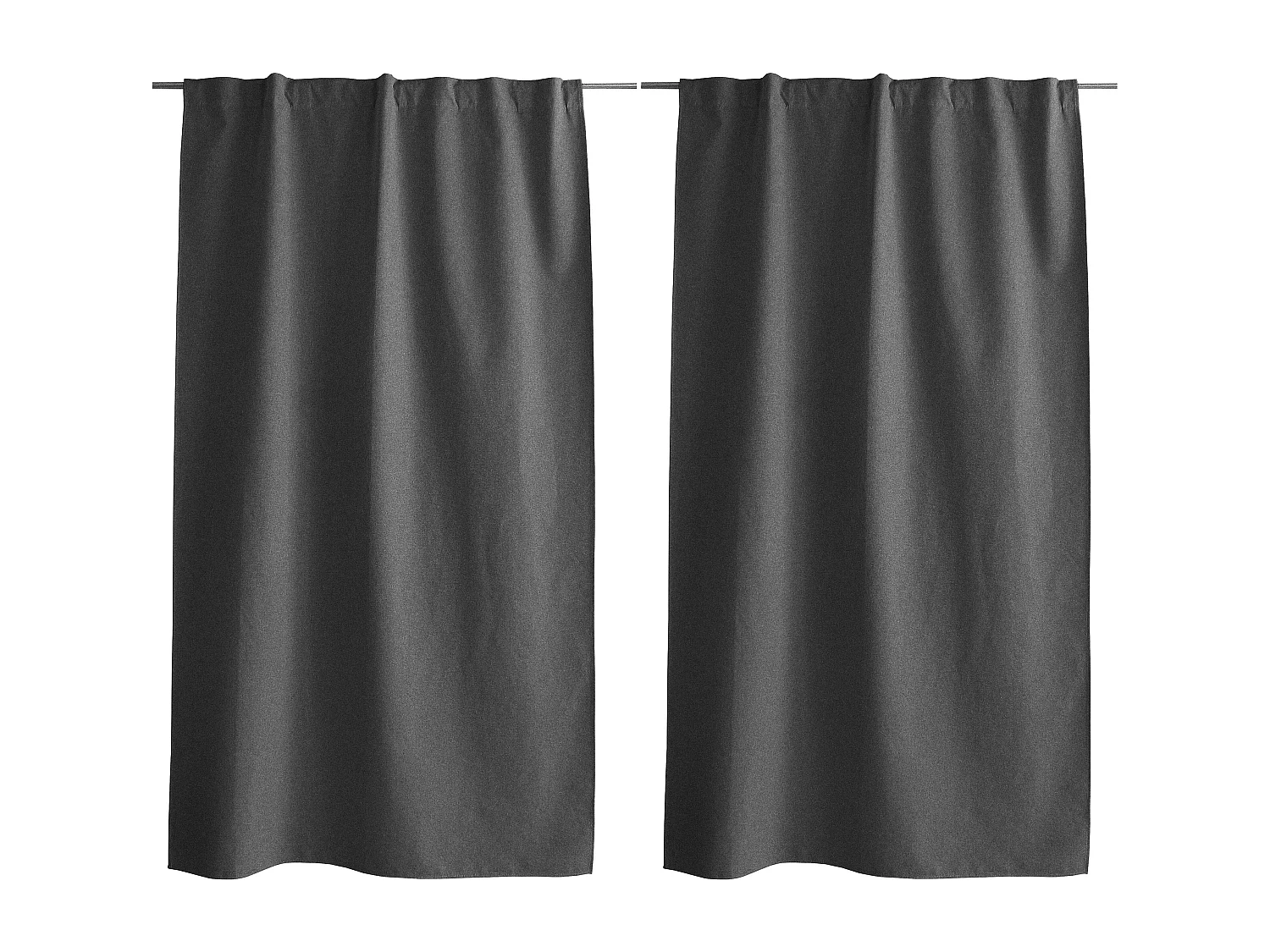 Set van 2 gordijnen, 100% verduisterend, 140x240cm, donkergrijs, verborgen poten, Eclipse collectie