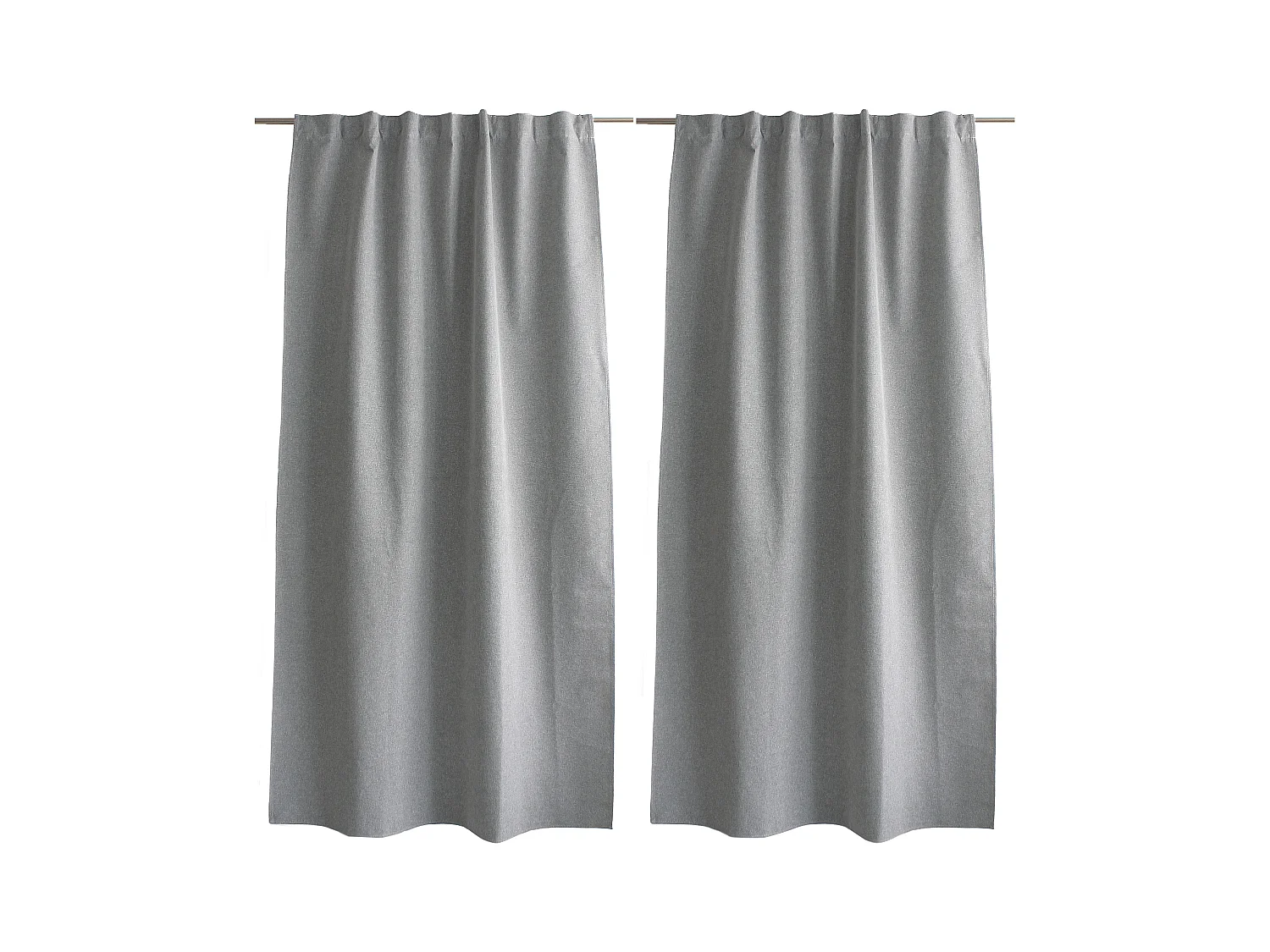 Lot de 2 Rideaux, 100% Occultant, 140x240cm, Gris Clair, Pattes Cachées, Collection Eclipse