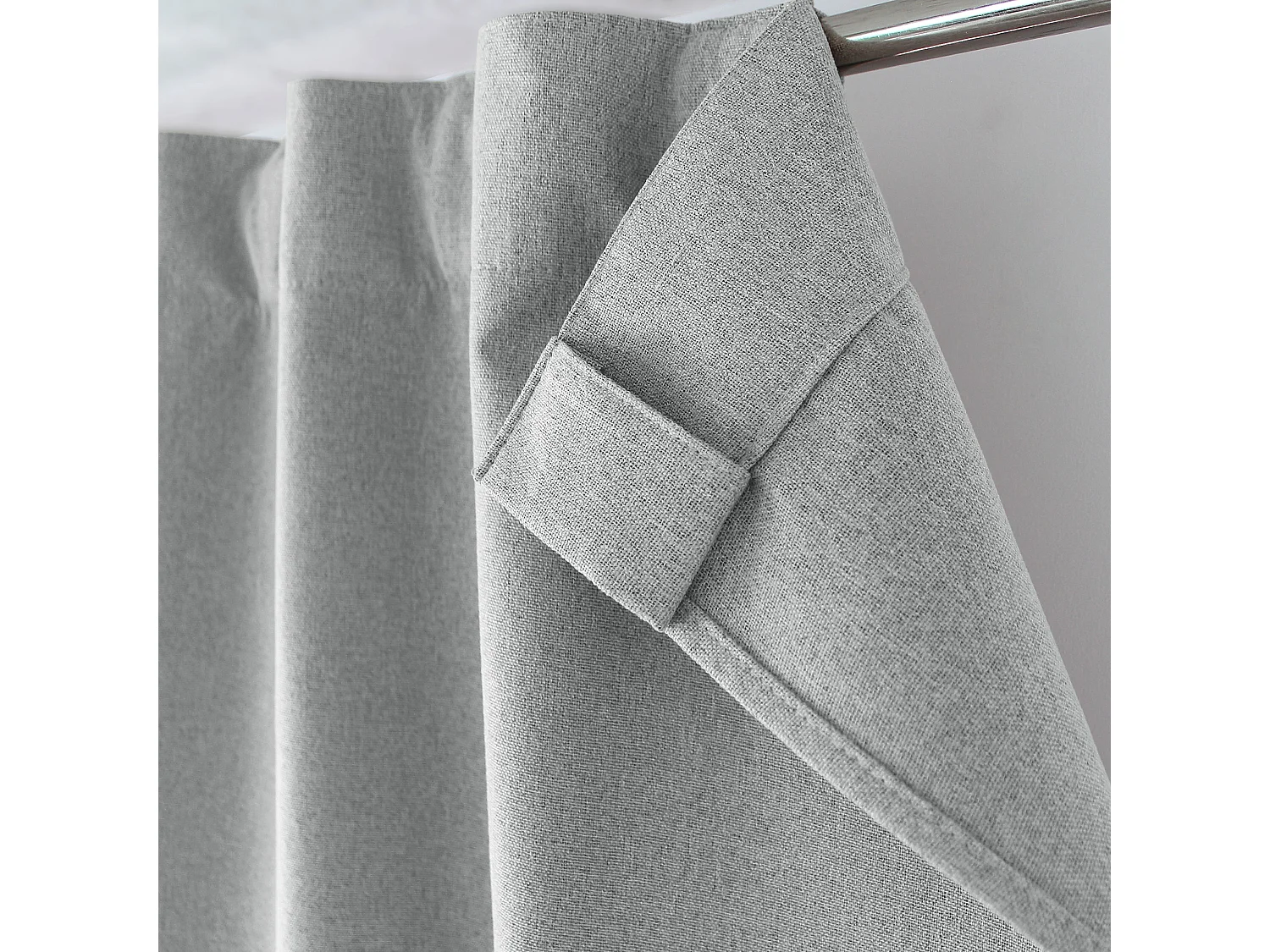 Lot de 2 Rideaux, 100% Occultant, 140x240cm, Pattes Cachées, Collection Eclipse, CMADECO - Gris