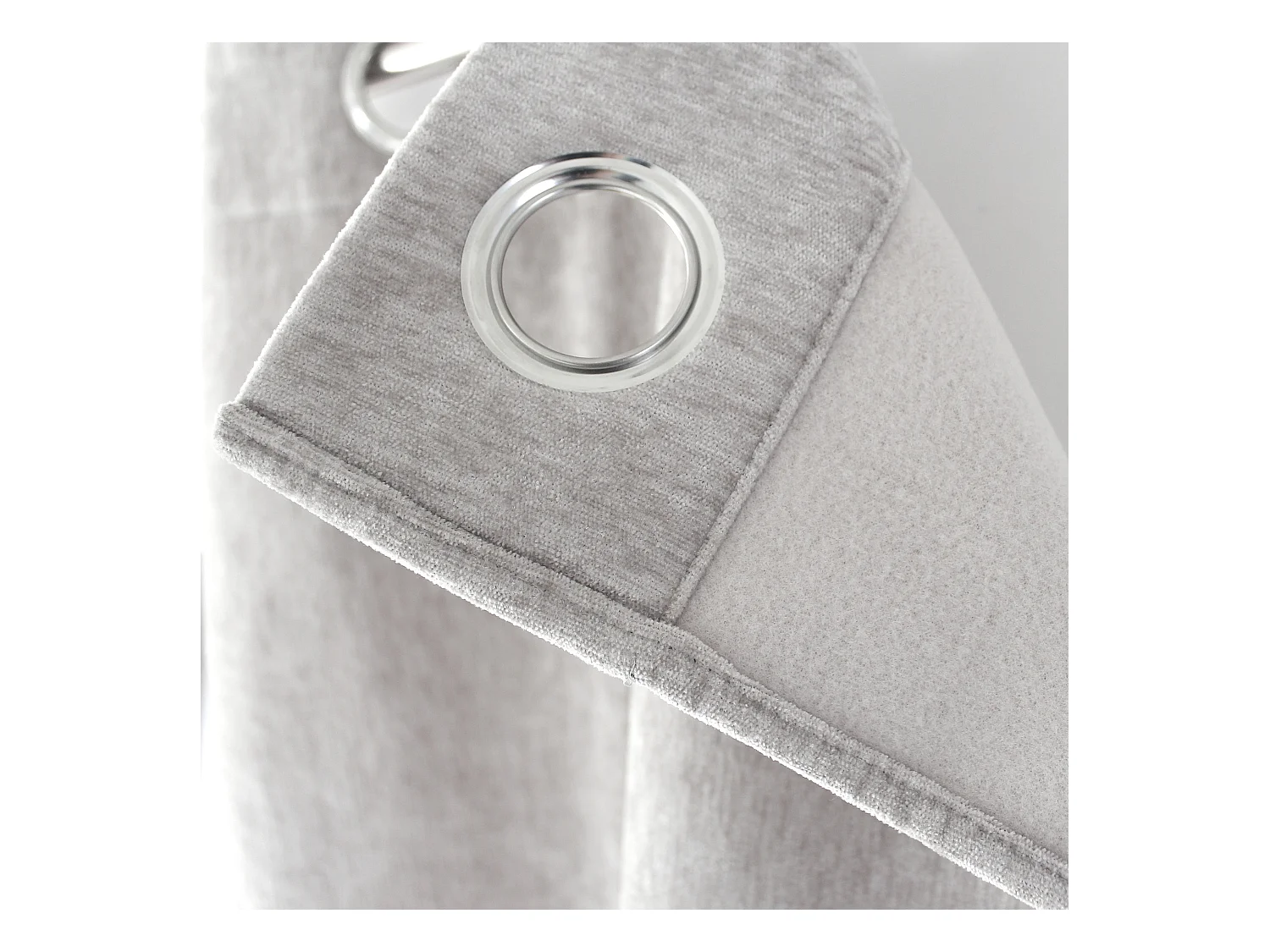 Lot de 2 Rideaux Thermique avec Œillets, Gris Clair, Grande Hauteur, 140x260cm, Velours, Collection Velvet