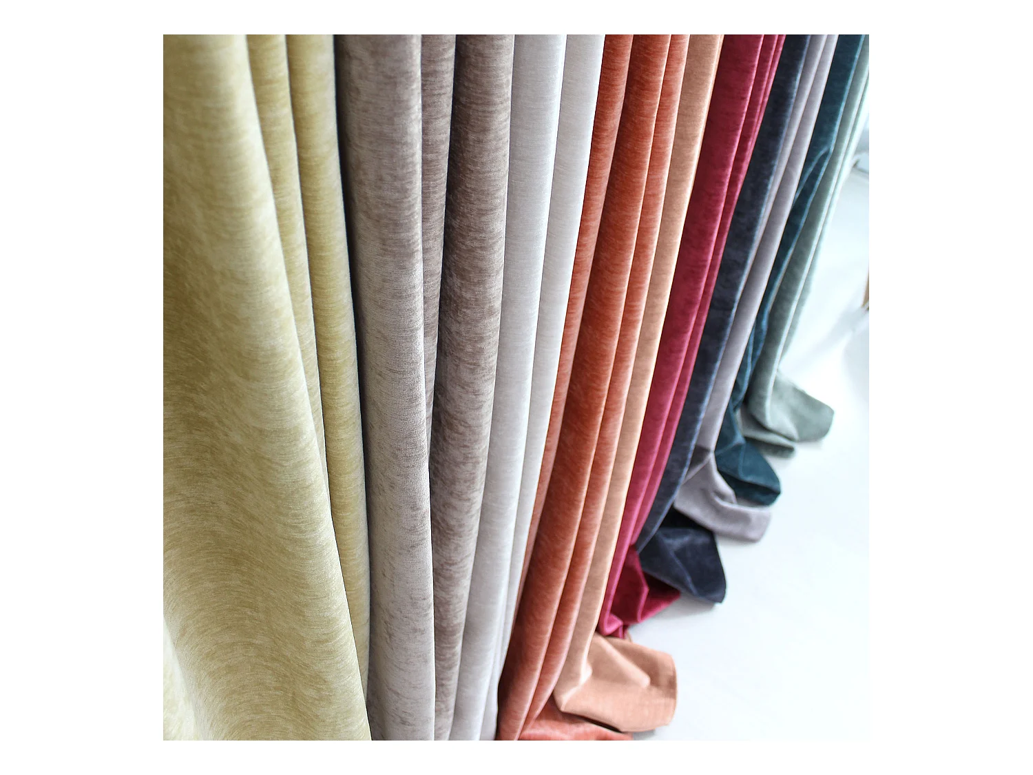 Lot de 2 Rideaux Thermique avec Œillets, Orange Cuivre, Grande Hauteur, 140x260cm, Velours, Collection Velvet