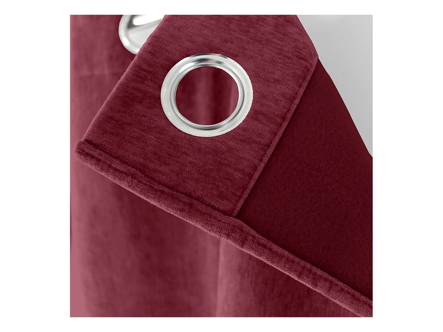 Lot de 2 Rideaux Thermique avec Œillets, Rouge Grenat, Grande Hauteur, 140x260cm, Velours, Collection Velvet