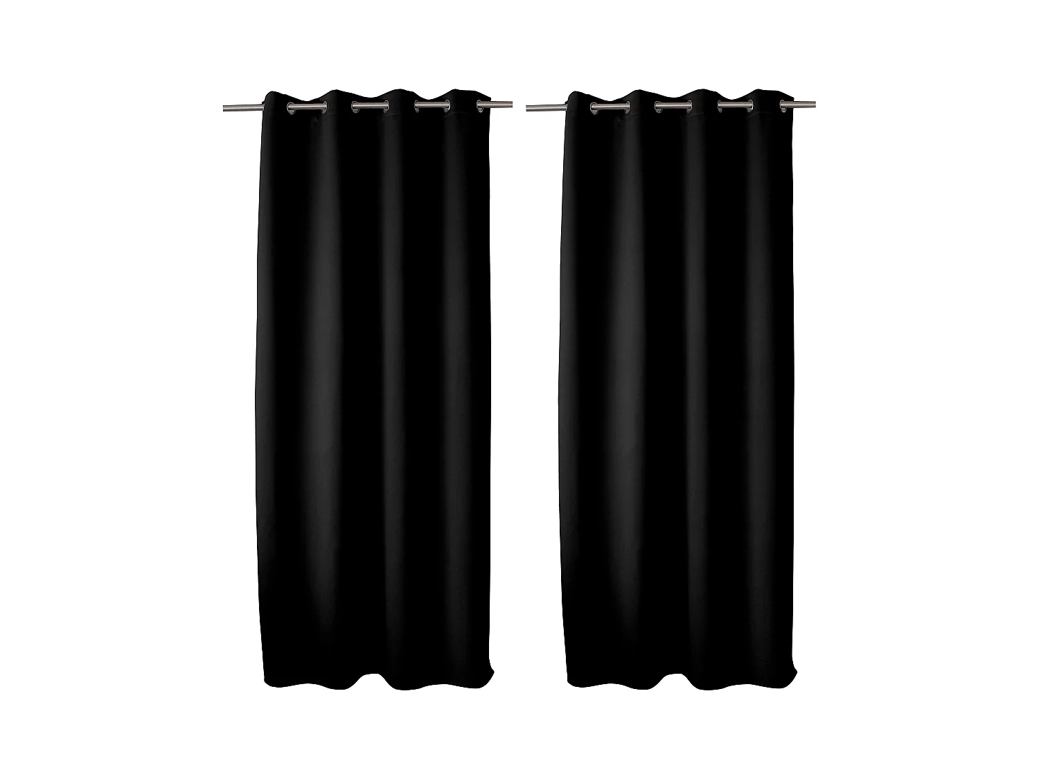 2 rideaux occultant à œillets, noir, 140x240cm, 100% polyester, collection Réglisse