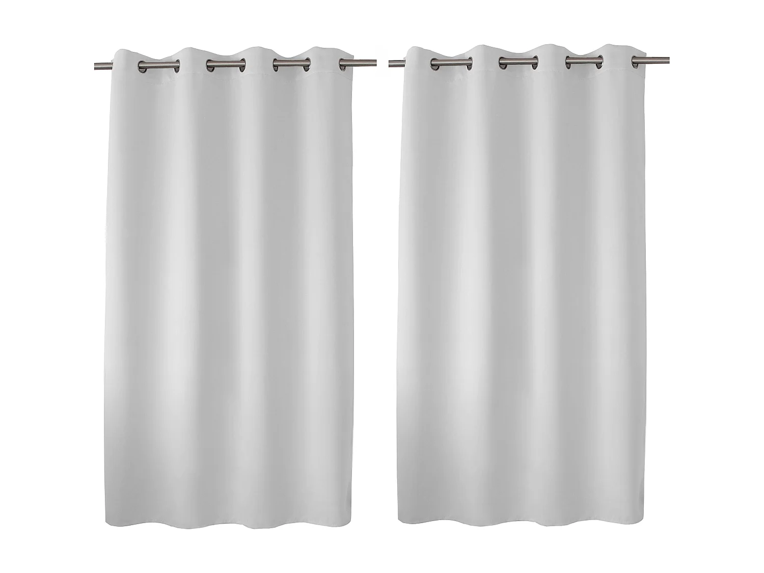 Lot de 2 rideaux occultant avec oeillets, blanc, 140x180cm, 100% polyester, collection Réglisse