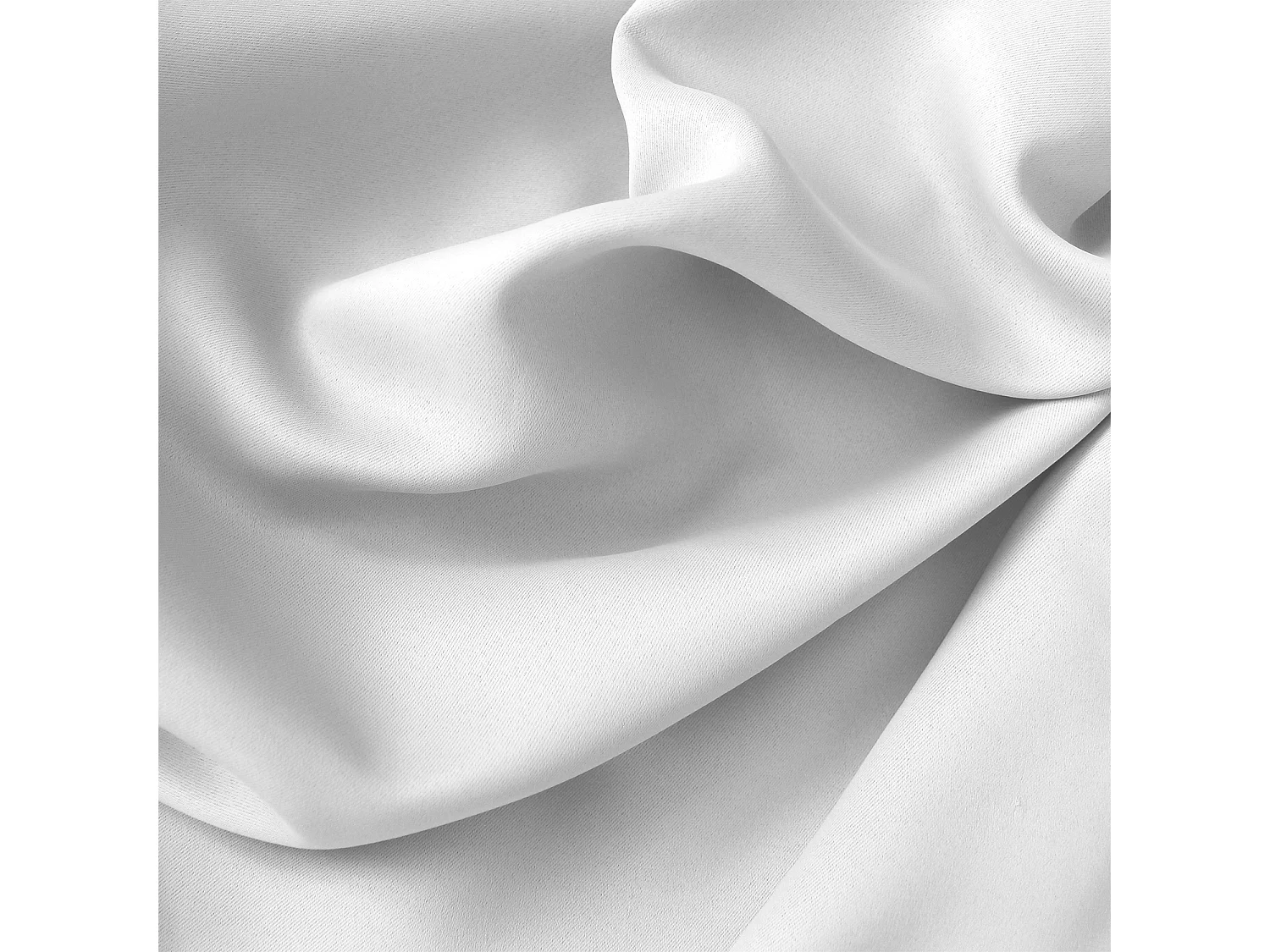 Set van 2 verduisterende gordijnen met zeilringen, wit, 140x180cm, 100% polyester, Reglisse collectie