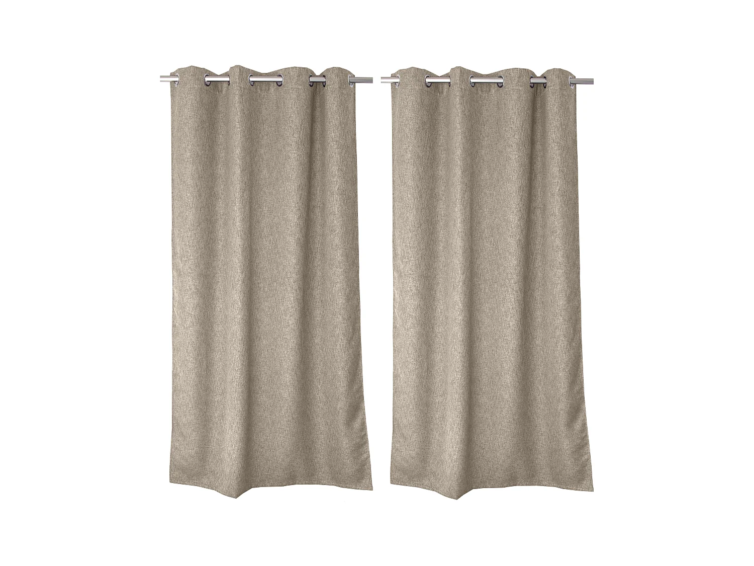 Lot de 2 rideaux à oeillets,  obscurcissant, 140x240 cm, beige naturel chiné, collection Natté
