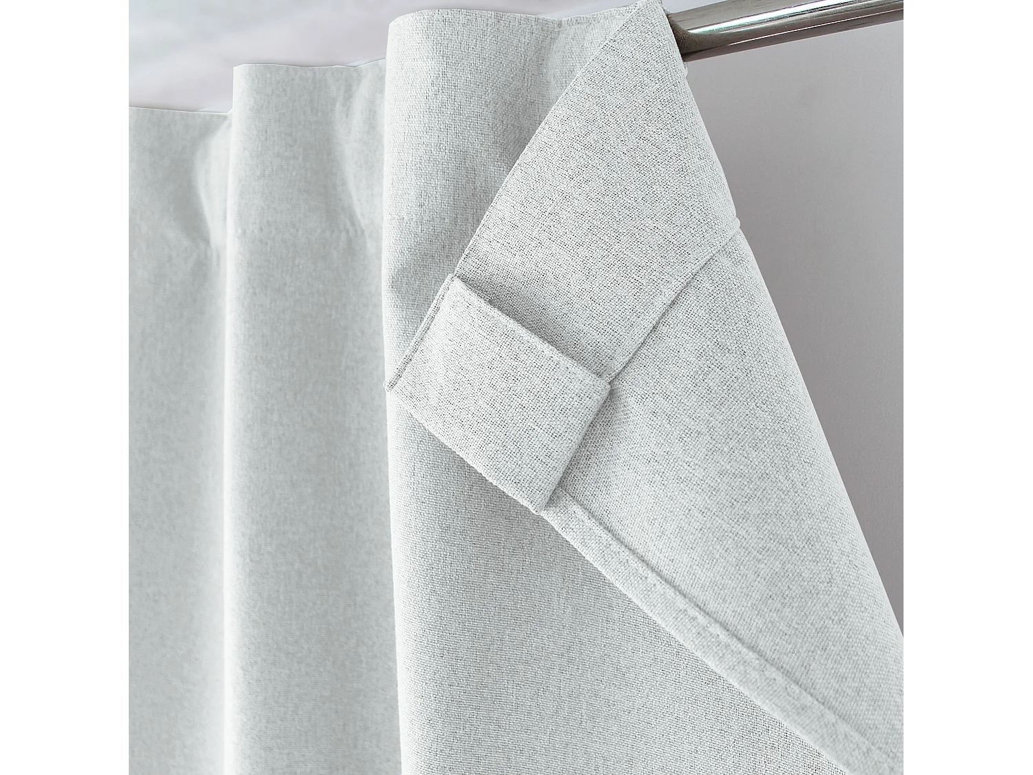 Lot de 2 Rideaux, 100% Occultant, 140x240cm, Blanc, Pattes Cachées, Collection Eclipse