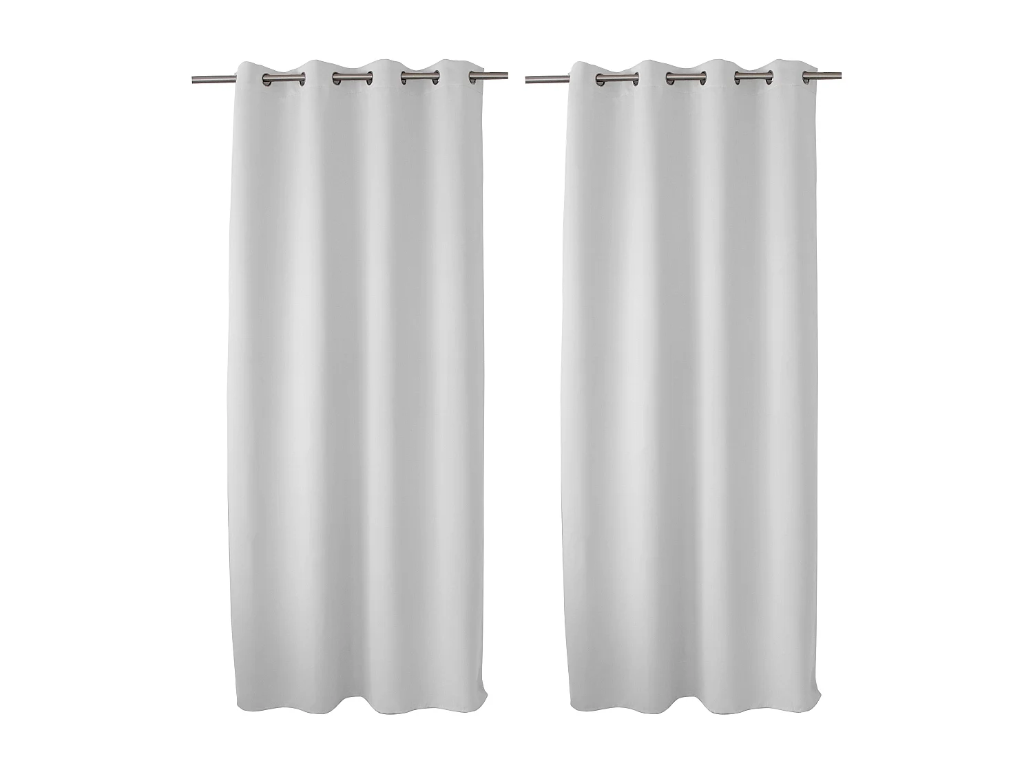 2 rideaux occultant à œillets, blanc glacial (gris clair), 140x240cm, 100% polyester, collection Réglisse