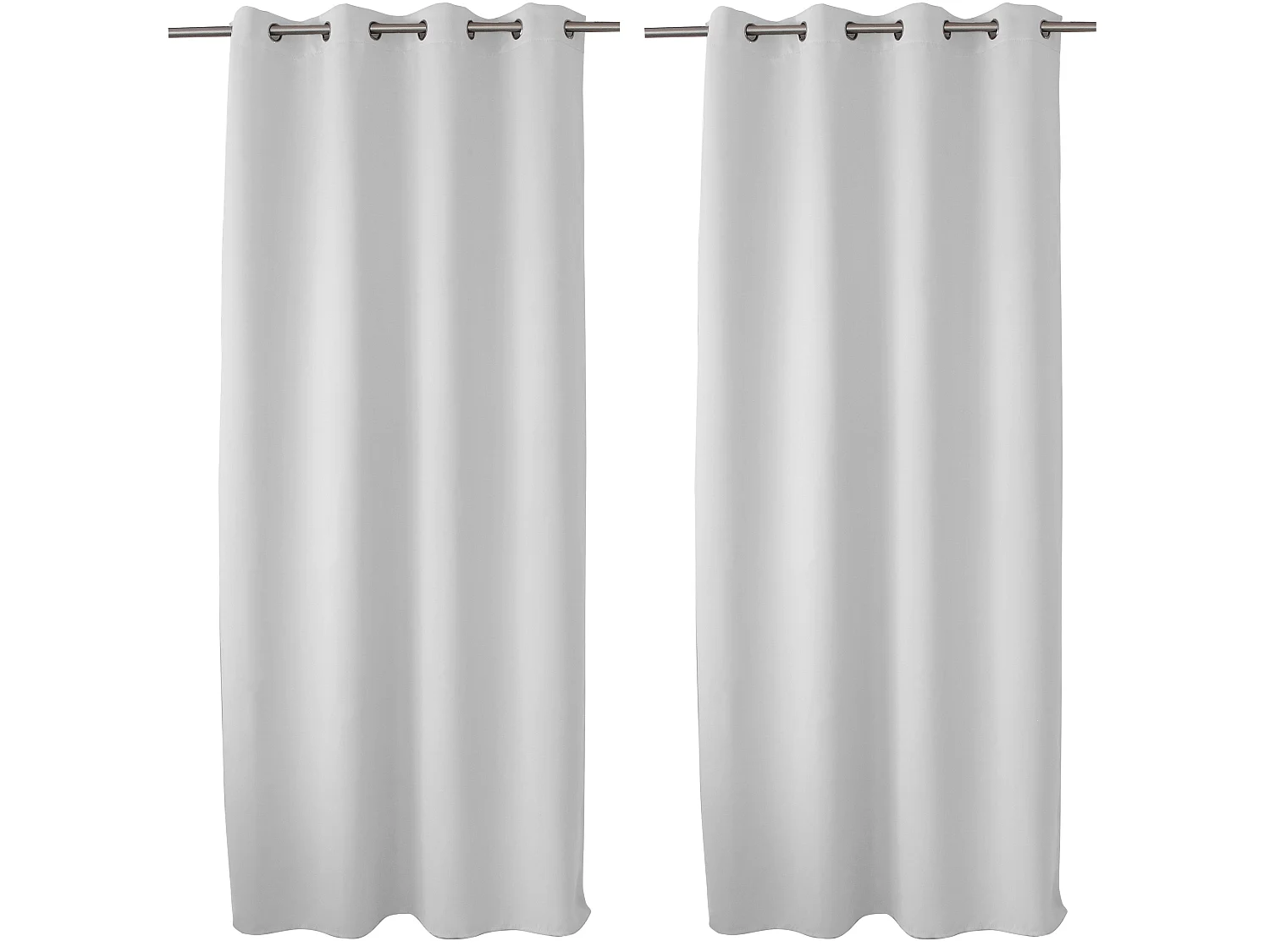 Lot de 2 Rideaux Occultant avec Œillets, Blanc Glacial (Gris Clair), 140x240cm, 100% polyester, Collection Réglisse, CMADECO - Blanc