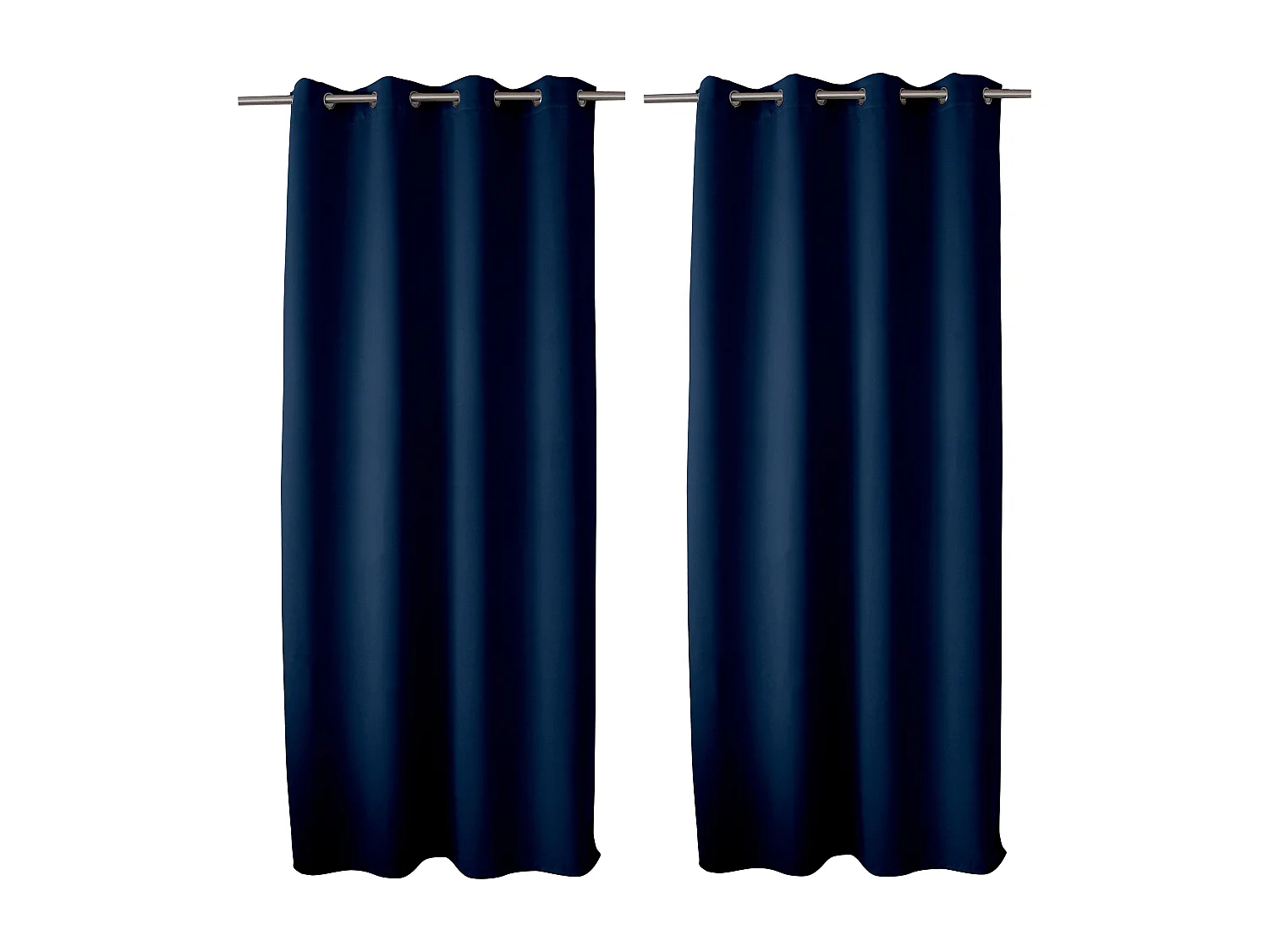 2 rideaux occultant à œillets, bleu marine, 140x240cm, 100% polyester, collection Réglisse