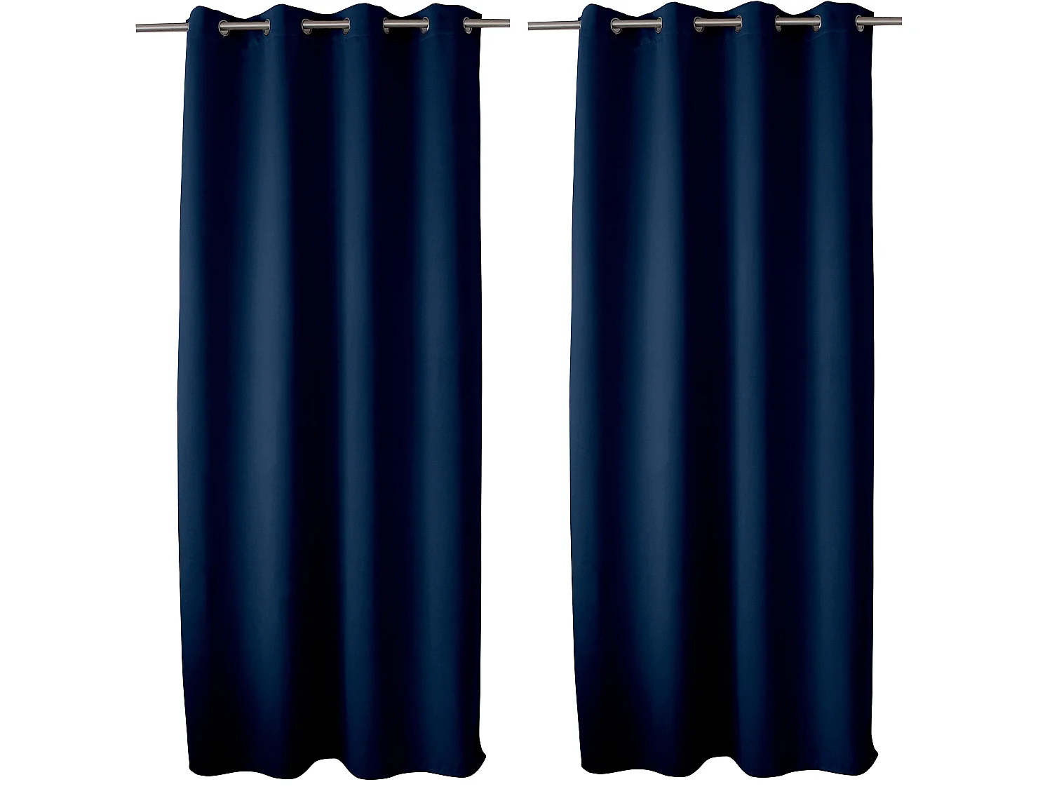 Lot de 2 Rideaux Occultant avec Œillets, 140x240cm, 100% polyester, Collection Réglisse, CMADECO - Bleu