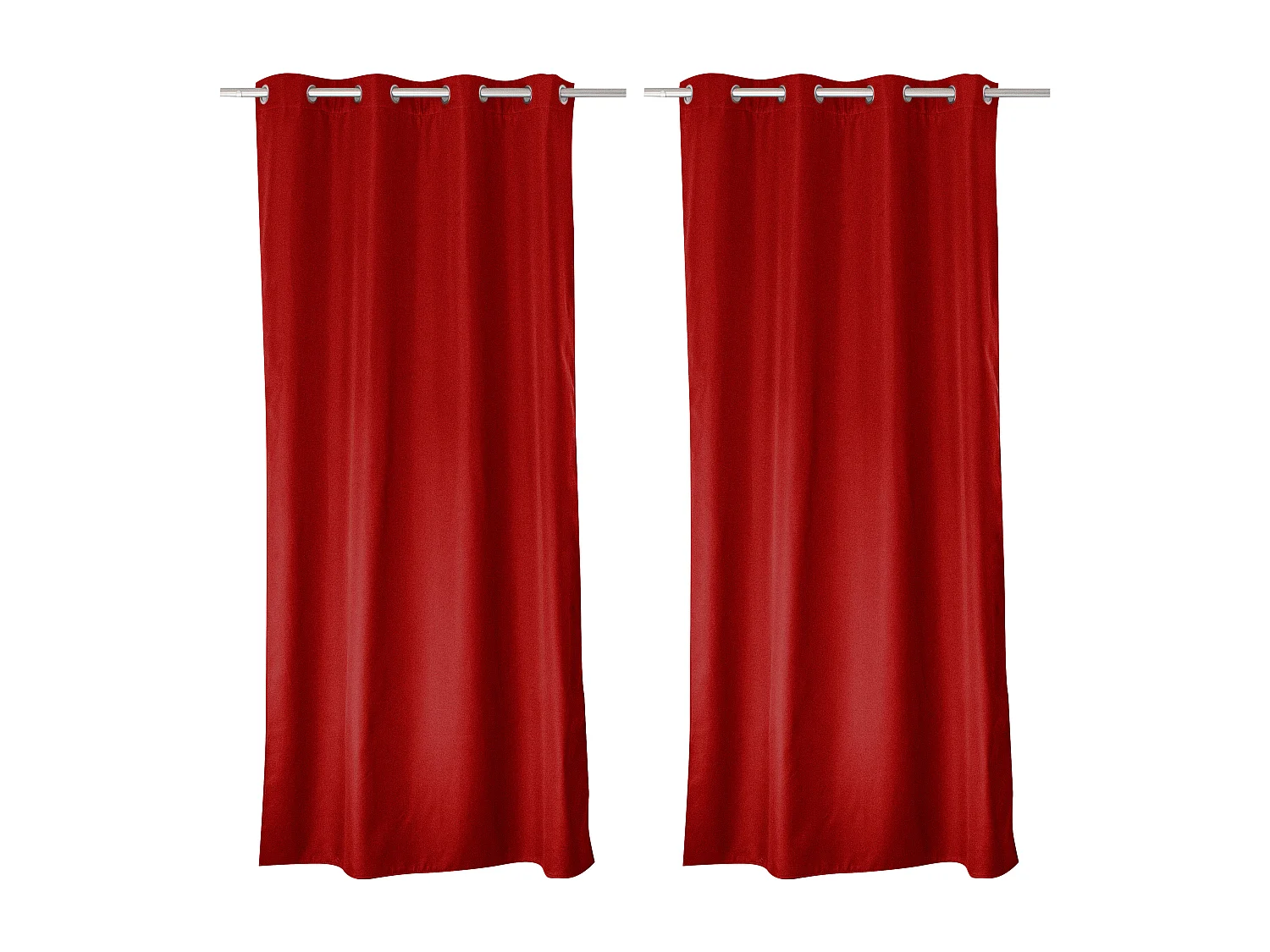 Lot de 2 rideaux thermique avec oeillets, rouge, 135x240cm, collection Glacier