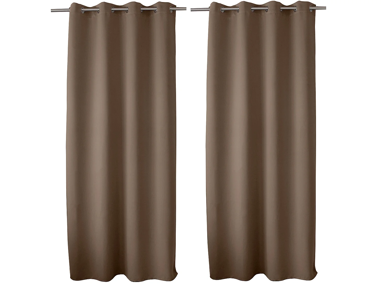 Lot de 2 Rideaux Occultant avec Œillets, Marron Vison, 140x240cm, 100% polyester, Collection Réglisse, CMADECO - Marron