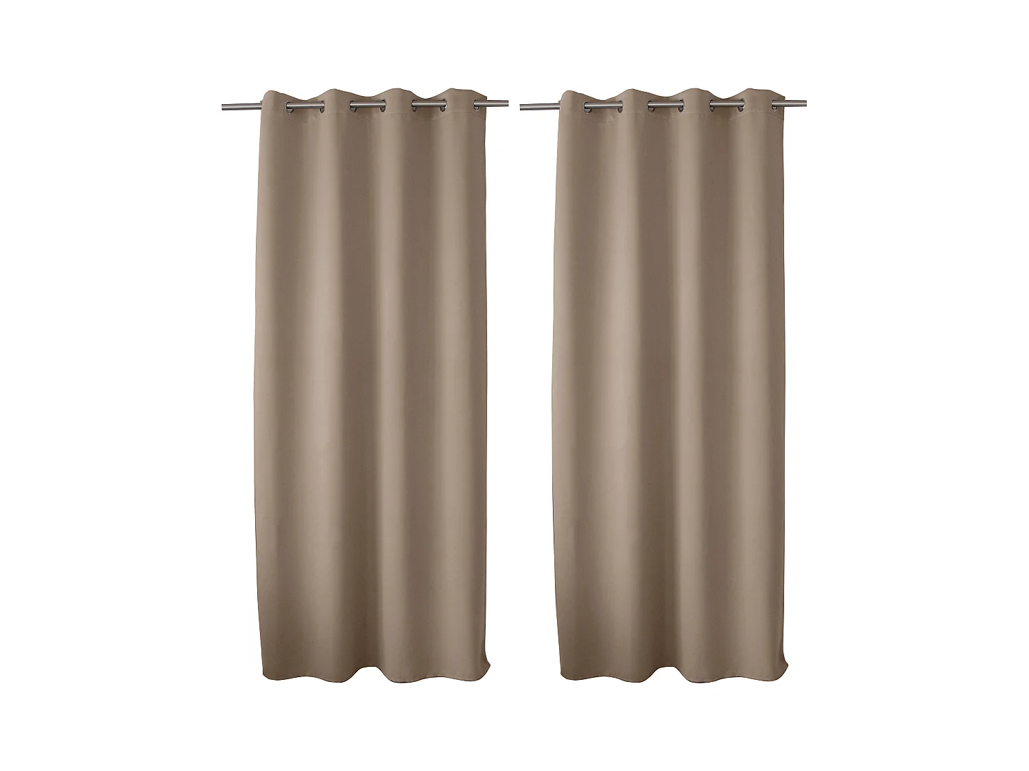Lot de 2 Rideaux Occultant avec Œillets, Beige Naturel, 140x280cm, 100% polyester, Collection Réglisse
