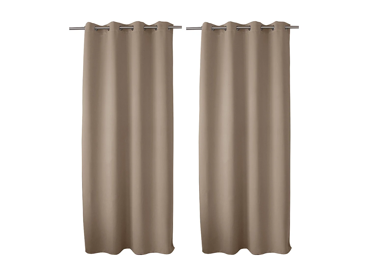 Lot de 2 Rideaux Occultant avec Œillets, Beige Naturel, 140x280cm, 100% polyester, Collection Réglisse