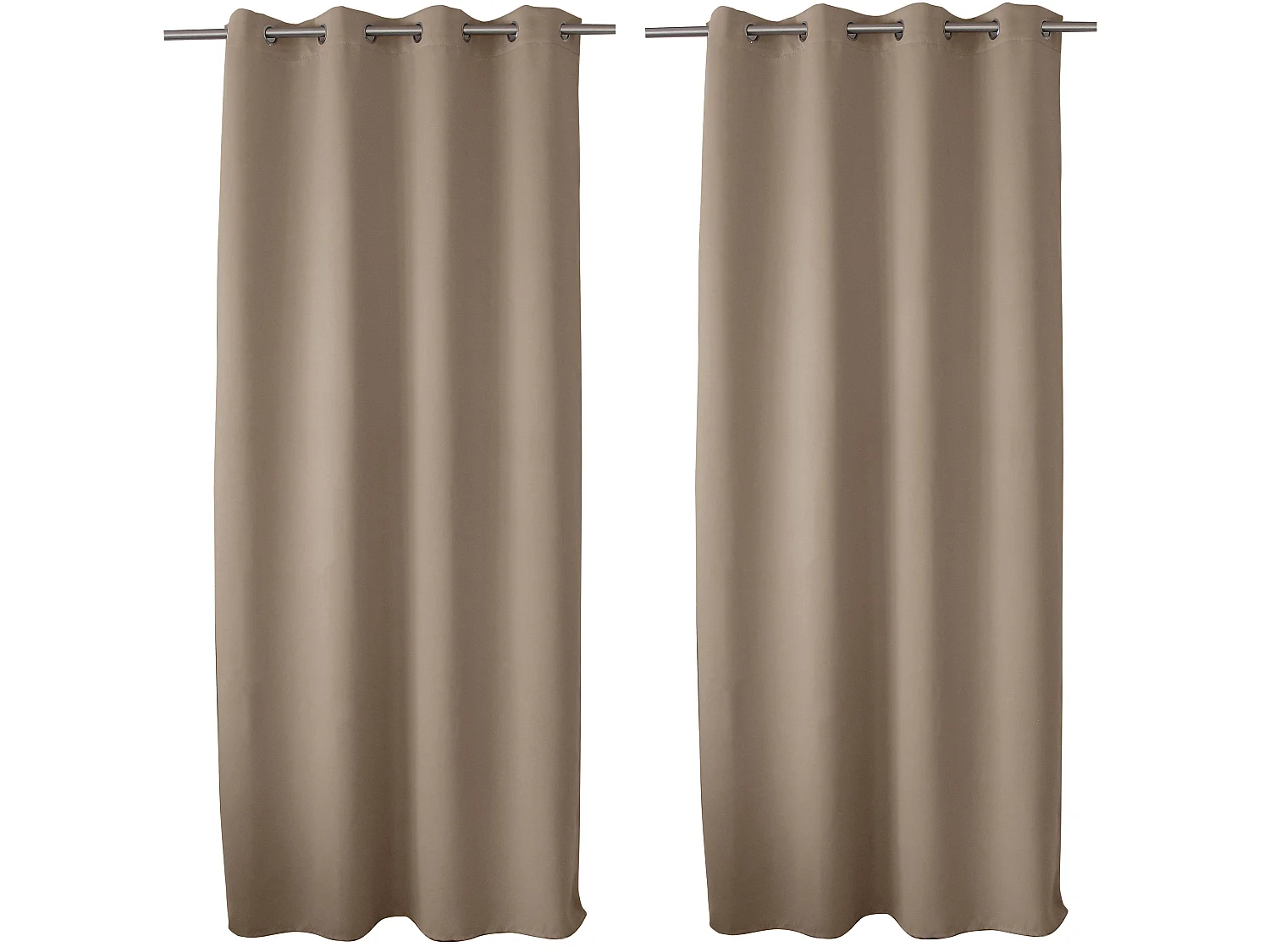 Lot de 2 Rideaux Occultant avec Œillets, 140x280cm, 100% polyester, Collection Réglisse, CMADECO - Beige