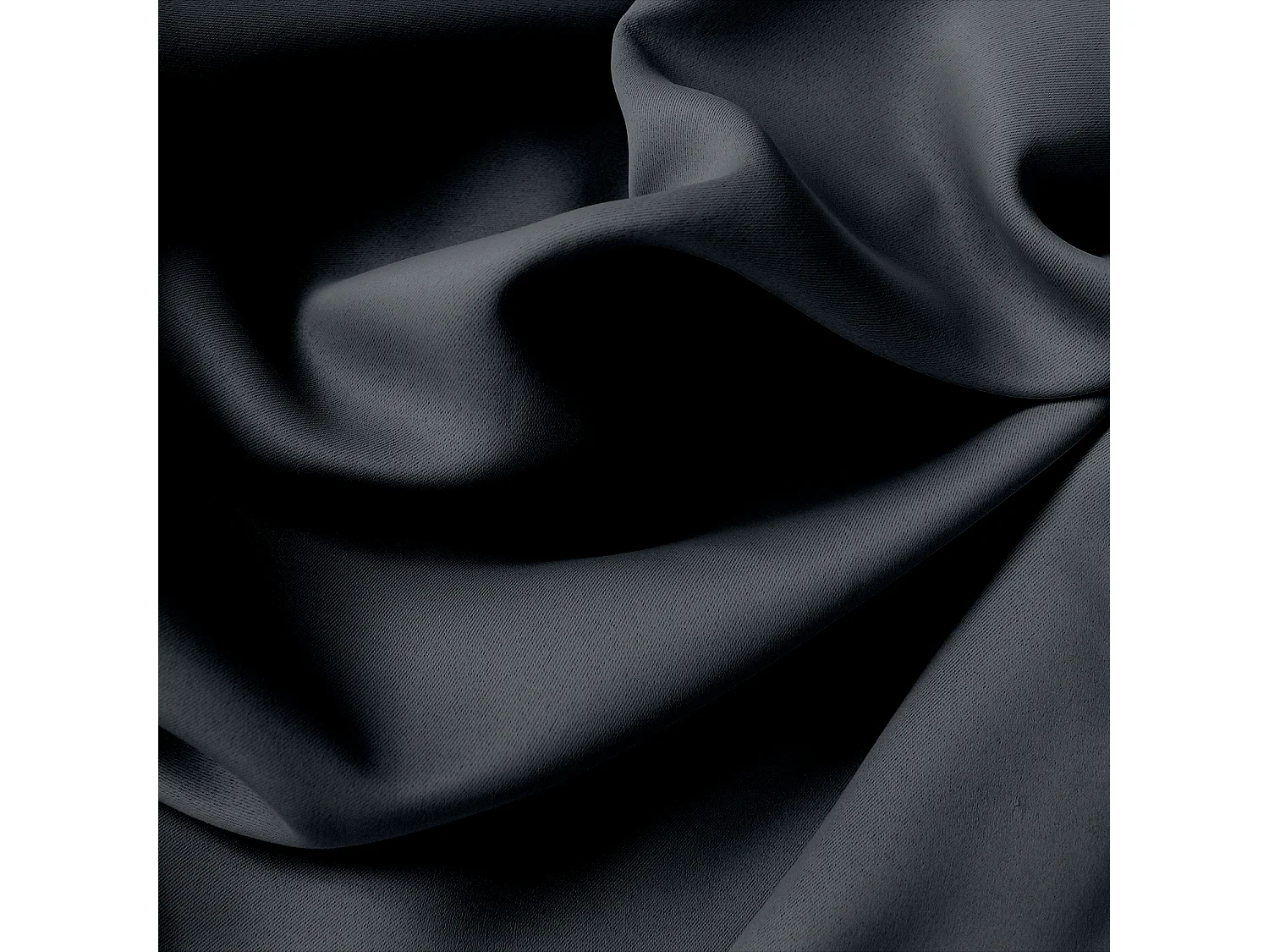 Set van 2 verduisterende gordijnen met zeilringen, donkergrijs, 140x180cm, 100% polyester, Reglisse collectie