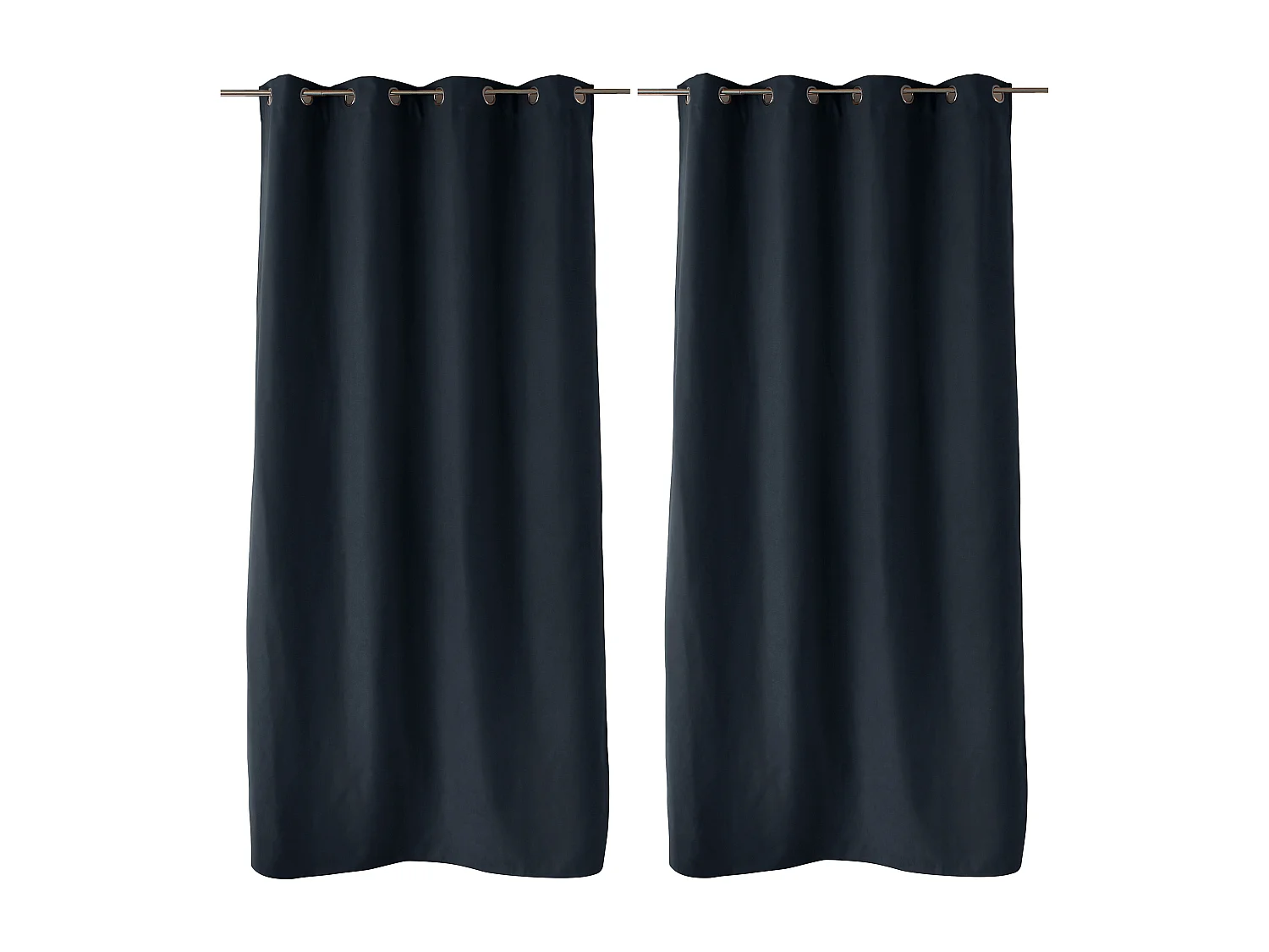 2 rideaux thermique à œillets, gris foncé, 135x240cm, doublure polaire, collection Nordica