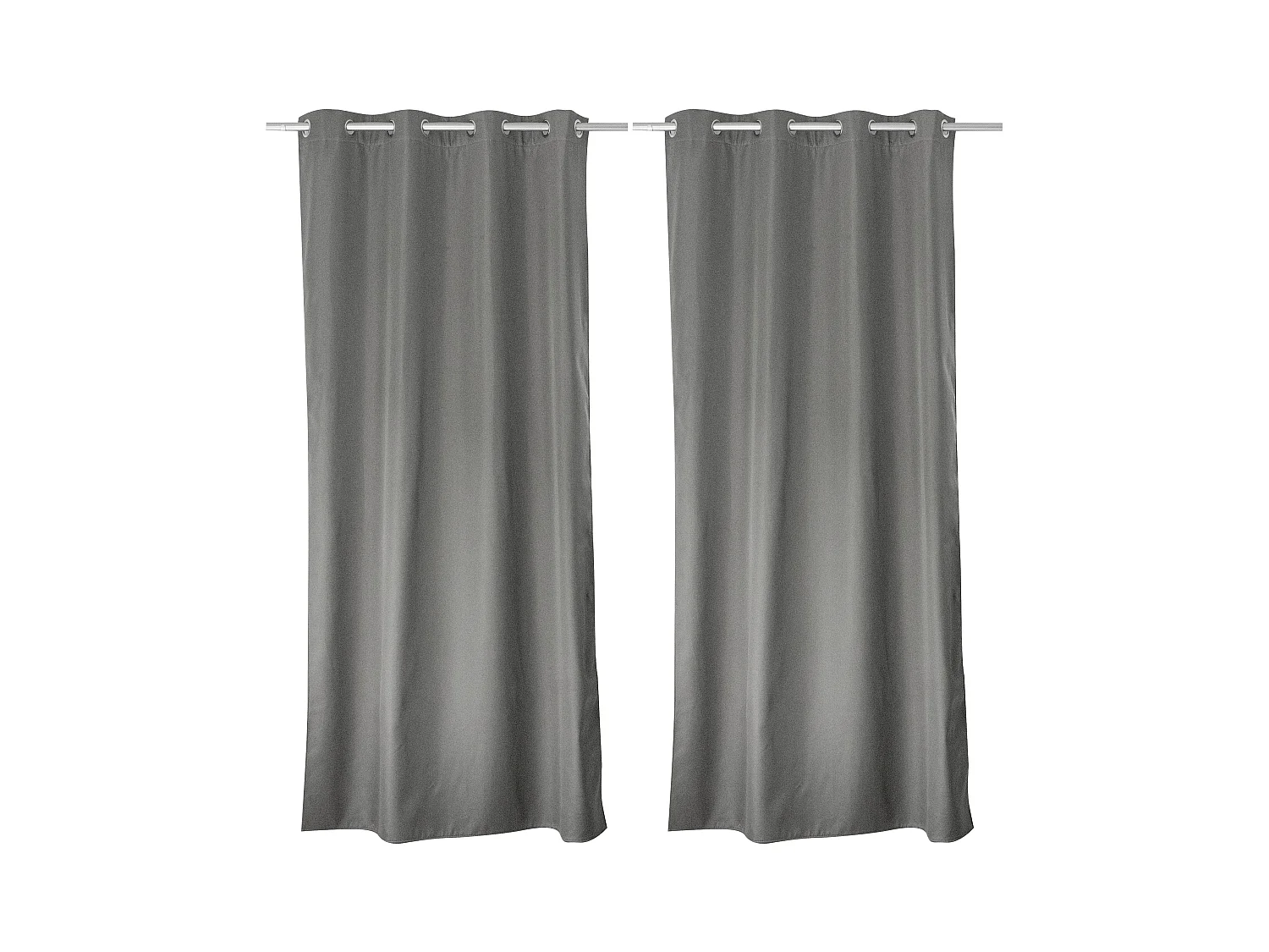 Lot de 2 rideaux thermique avec oeillets, gris, 135x240cm, collection Glacier
