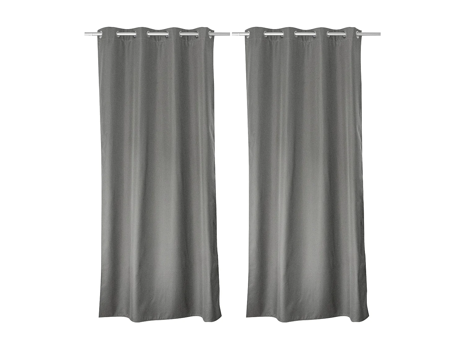 Set van 2 thermische gordijnen met zeilringen, grijs, 135x240cm, collectie Glacier