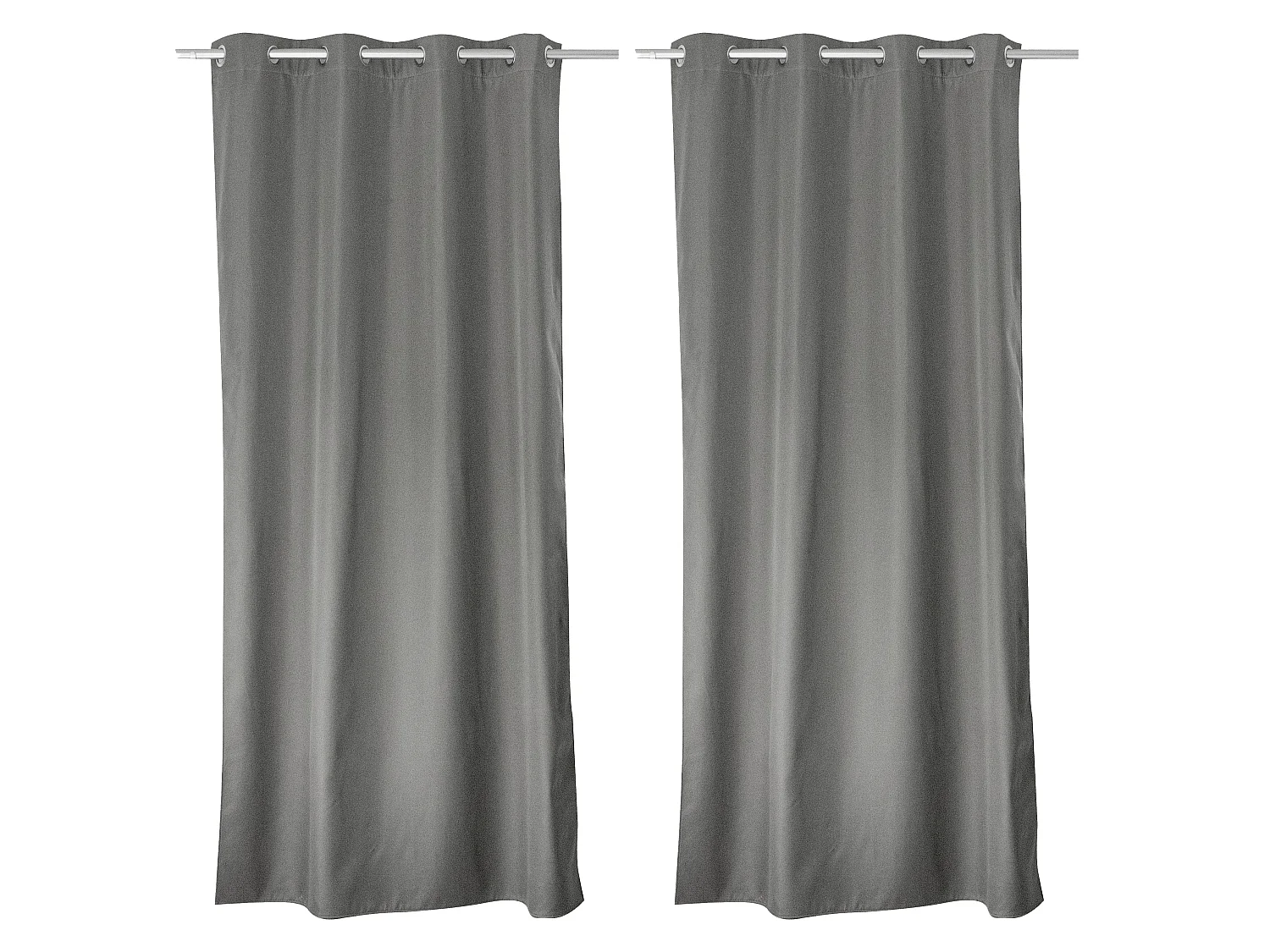 LOT de 2 Rideaux Thermique, 135x240cm, Collection Glacier, CMADECO - Gris