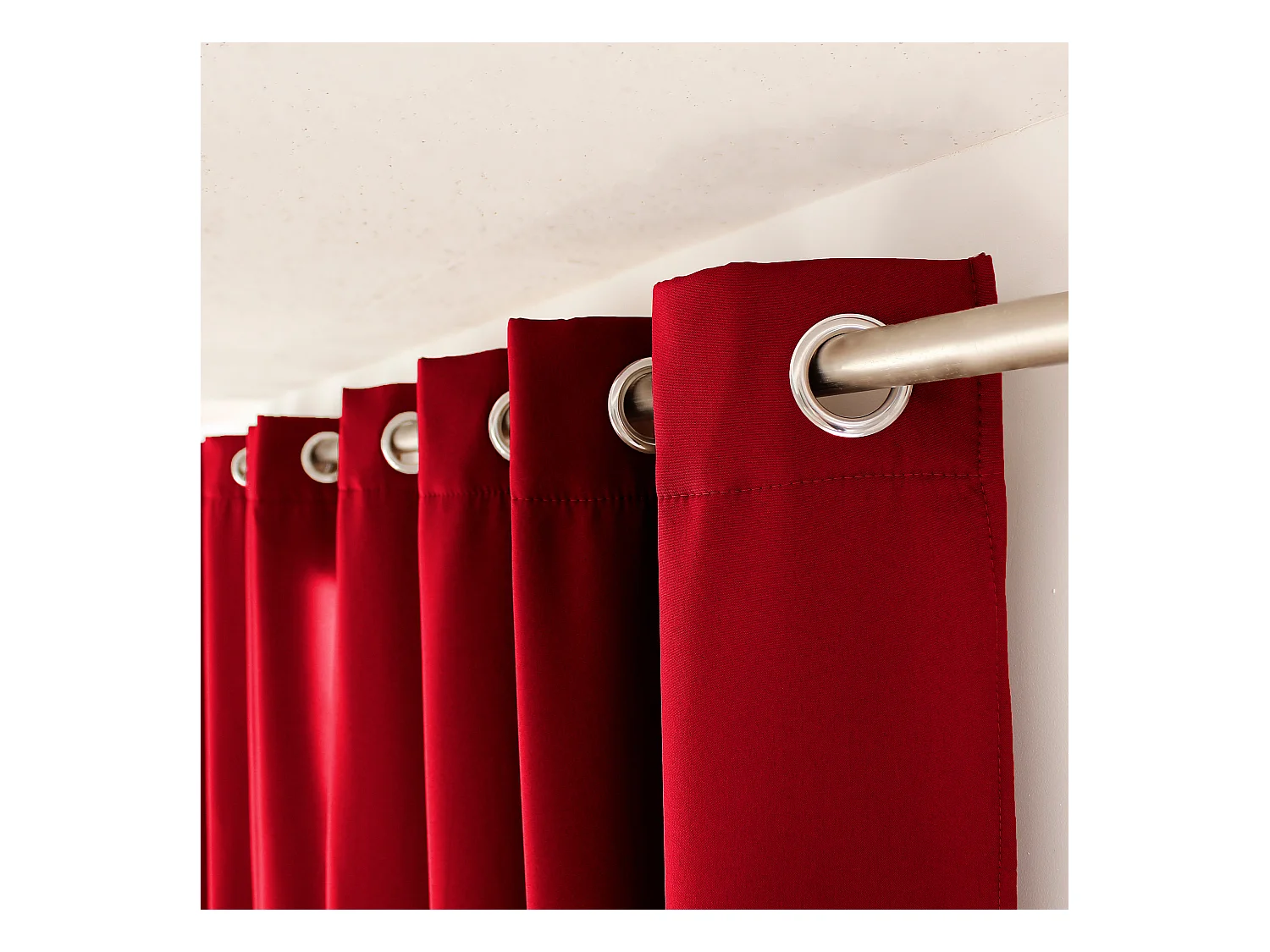 Lot de 2 rideaux thermique avec oeillets, rouge, 140x180cm, 100% polyester, collection Glacier