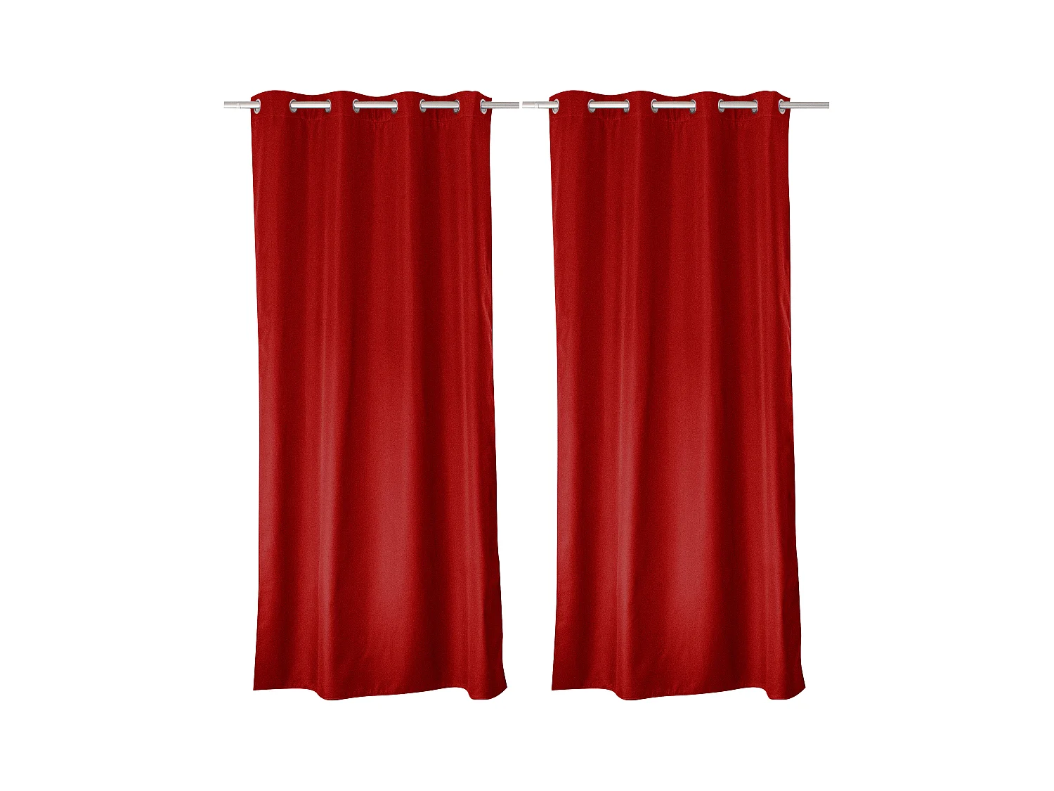 Lot de 2 rideaux thermique avec oeillets, rouge, 140x180cm, 100% polyester, collection Glacier