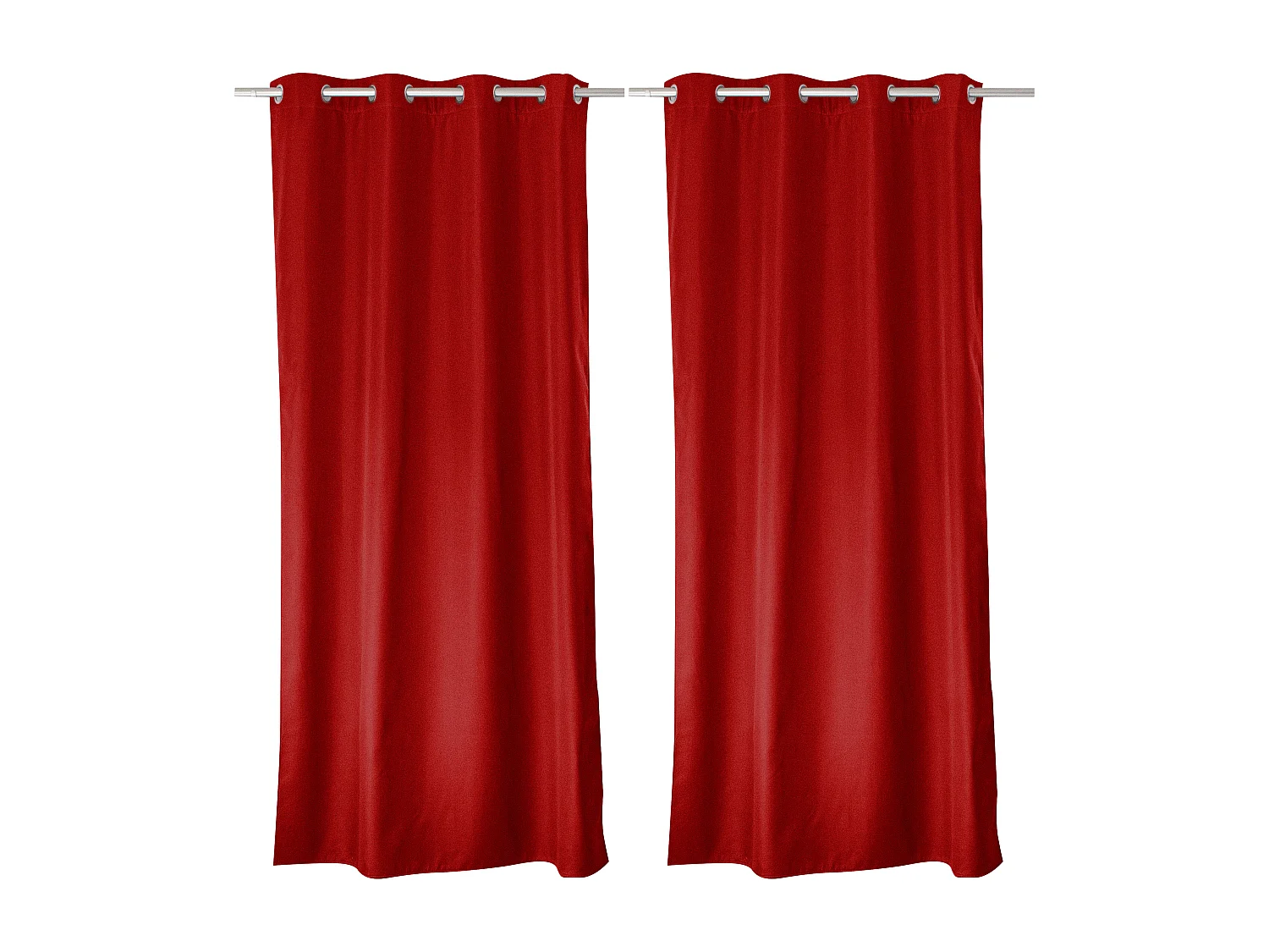 Lot de 2 rideaux thermique avec oeillets, rouge, 140x180cm, 100% polyester, collection Glacier