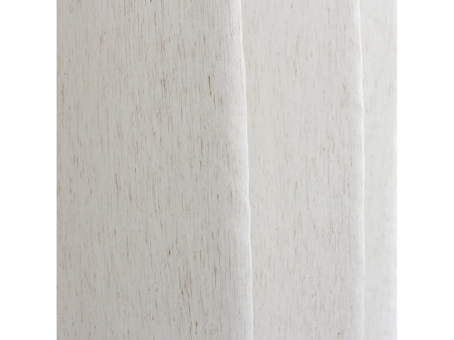 LOT de 2 Voilages à œillets, 140x240cm, Lin, Collection Louna, CMADECO - Blanc