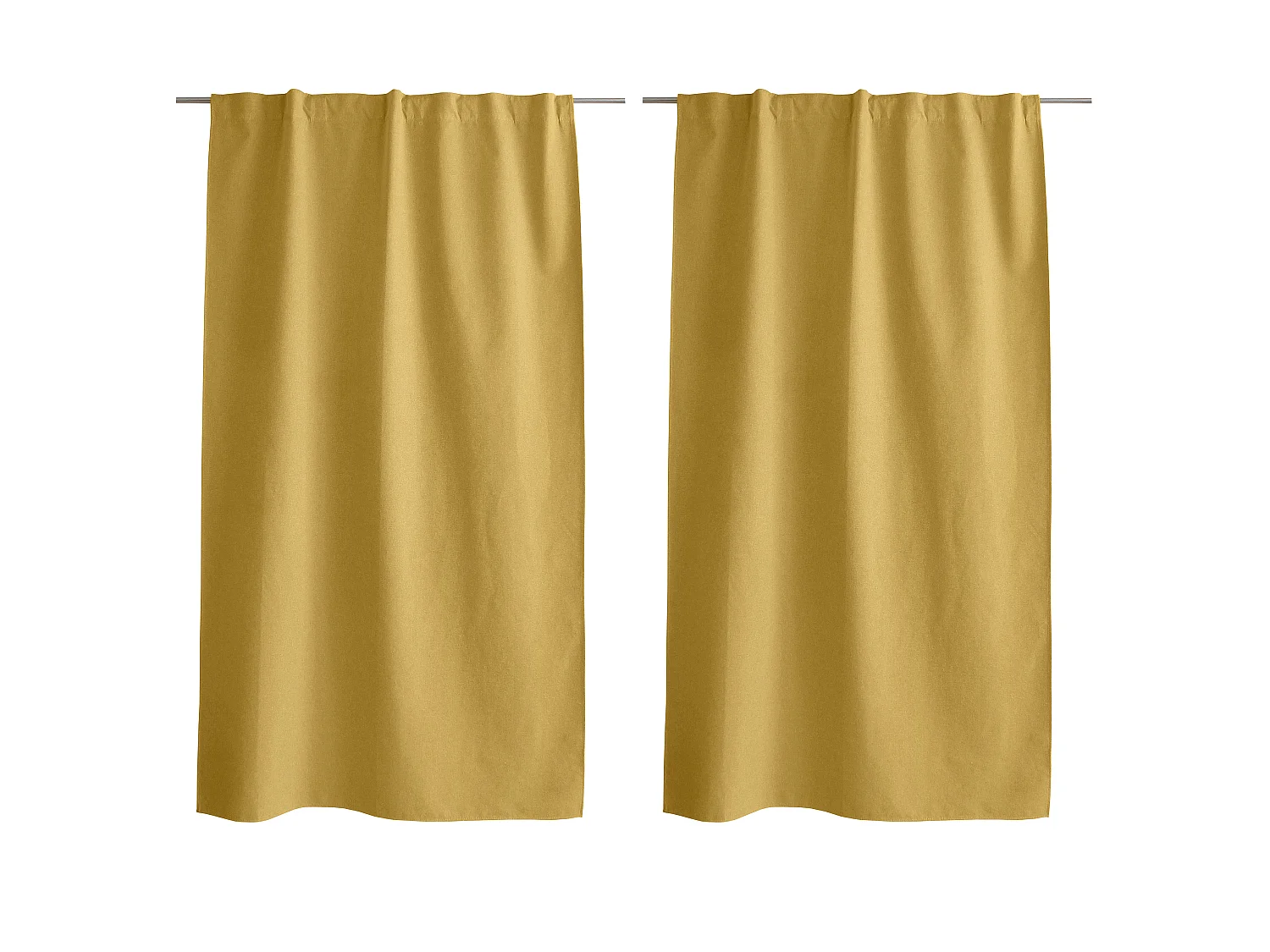 Lot de 2 Rideaux, 100% Occultant, 140x240cm, Pattes Cachées, Collection Eclipse, CMADECO - Jaune