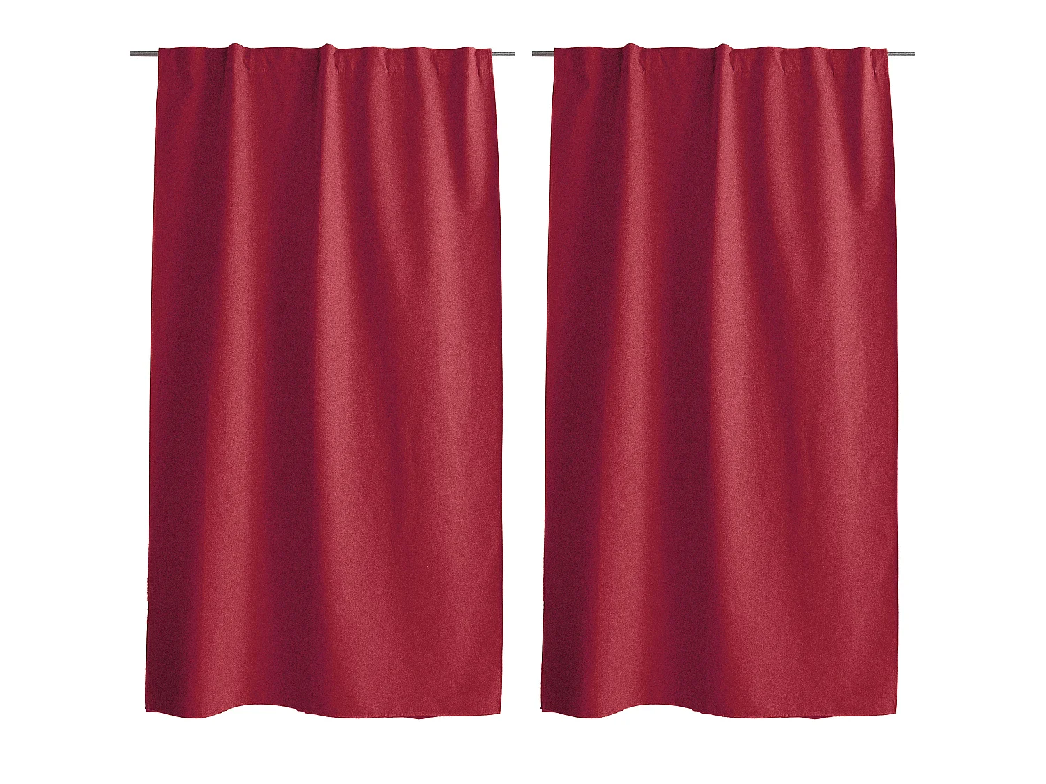 Lot de 2 Rideaux, 100% Occultant, 140x240cm, Pattes Cachées, Collection Eclipse, CMADECO - Rouge