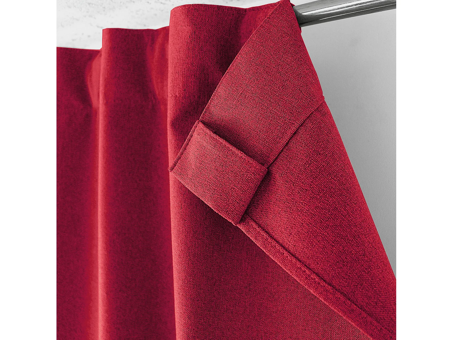 Lot de 2 Rideaux, 100% Occultant, 140x240cm, Pattes Cachées, Collection Eclipse, CMADECO - Rouge
