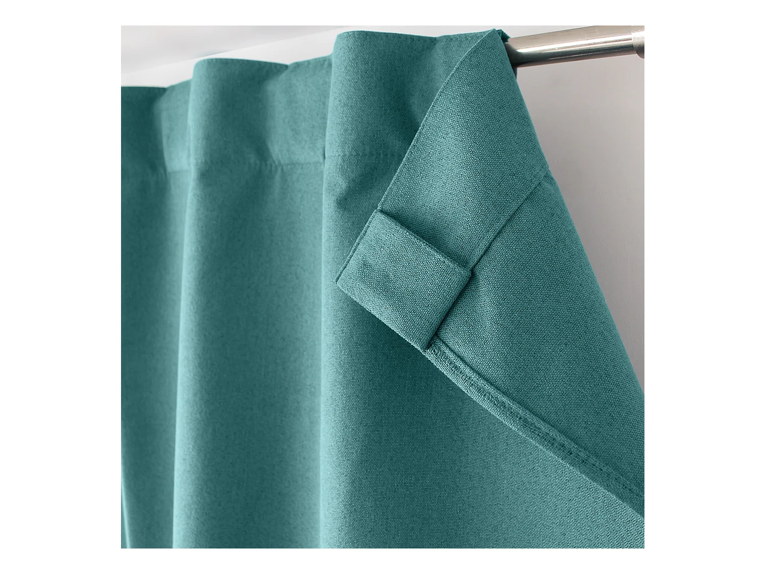 Lot de 2 Rideaux, 100% Occultant, 140x240cm, Vert, Pattes Cachées, Collection Eclipse