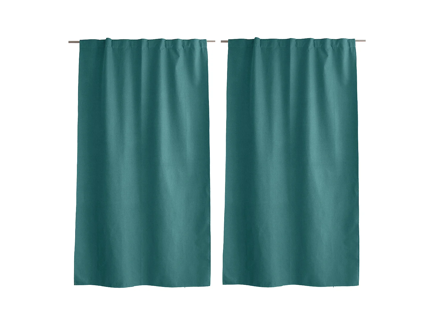 Lot de 2 Rideaux, 100% Occultant, 140x240cm, Vert, Pattes Cachées, Collection Eclipse
