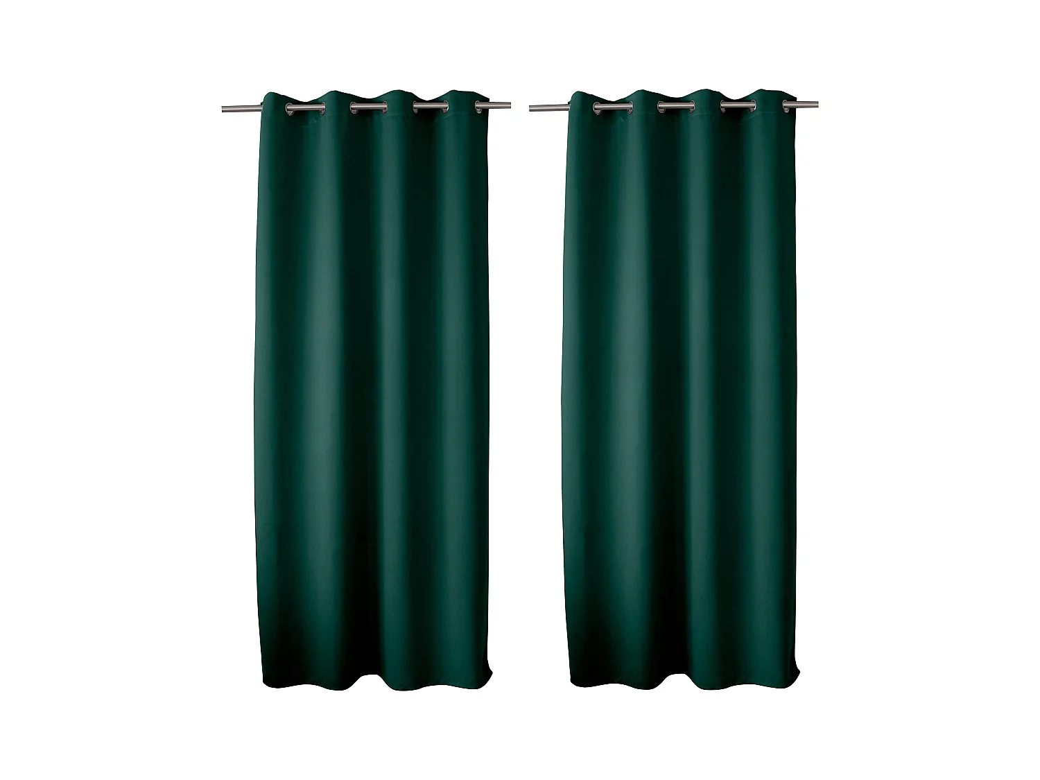 2 rideaux occultant à œillets, vert foncé, 140x240cm, 100% polyester, collection Réglisse